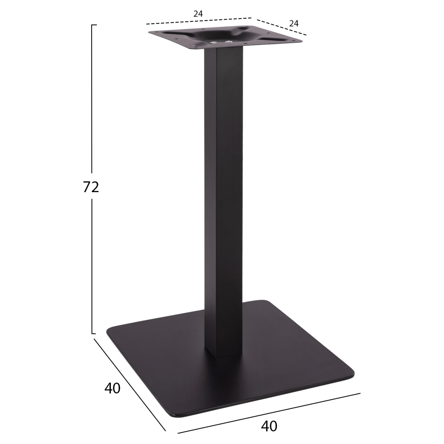 Основа 40X40X72 -цвят черен мат-414.11