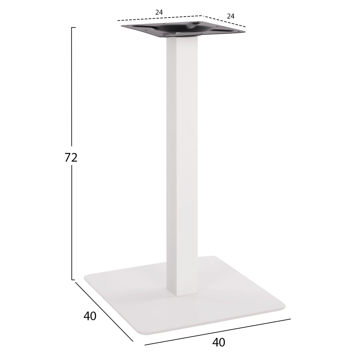 Основа за маса 414 / 40X40X72см  -бял цвят