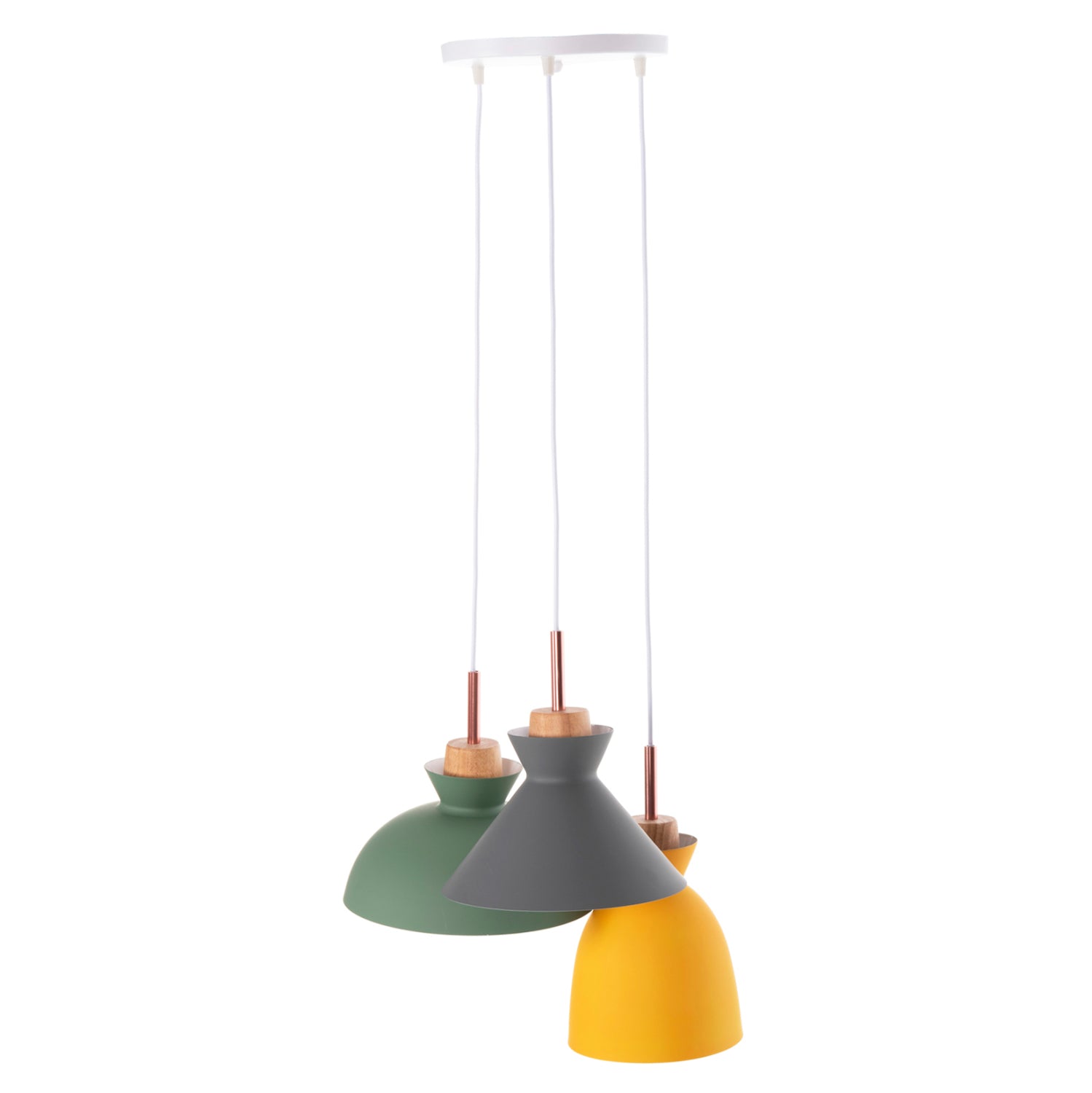 Лампа цвят сив-зелен-жълт ф45/105см