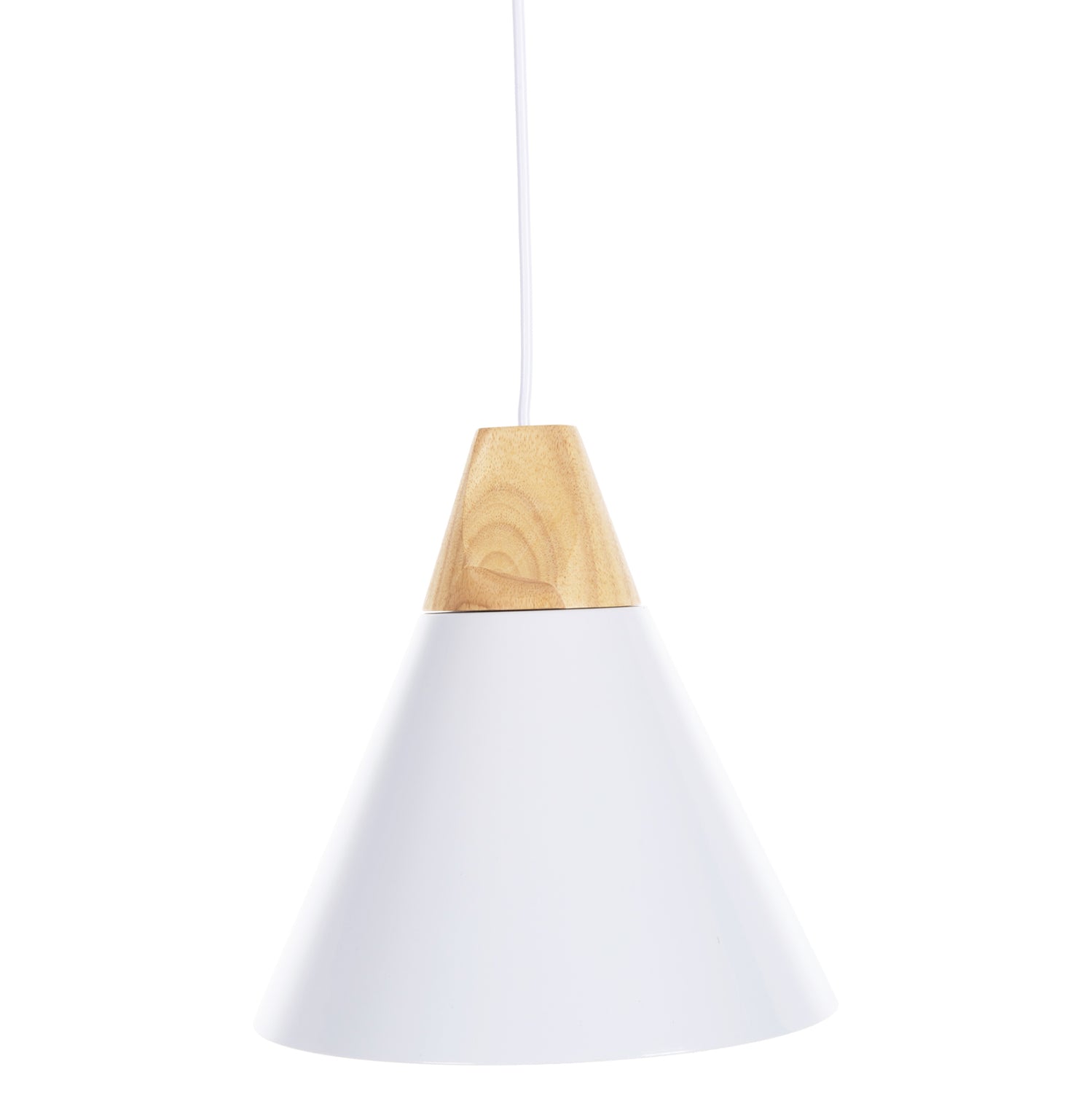 ПЛАФОН ВИСЯЩА БЯЛА МЕТАЛНА ШАПКА 24.5x24.5x113см.