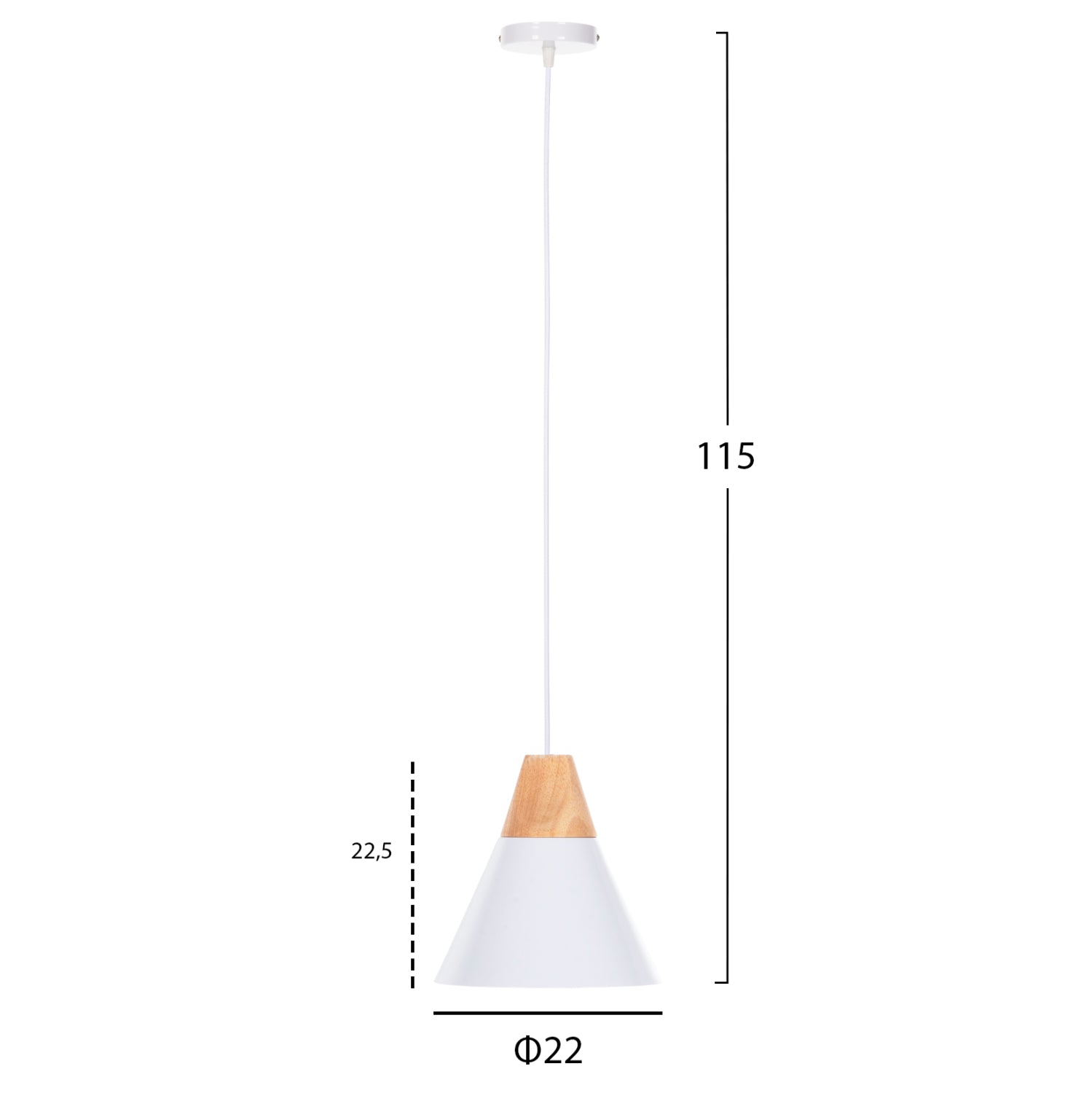 Таванна лампа 4149 бял-естествен цвят Φ22x115см