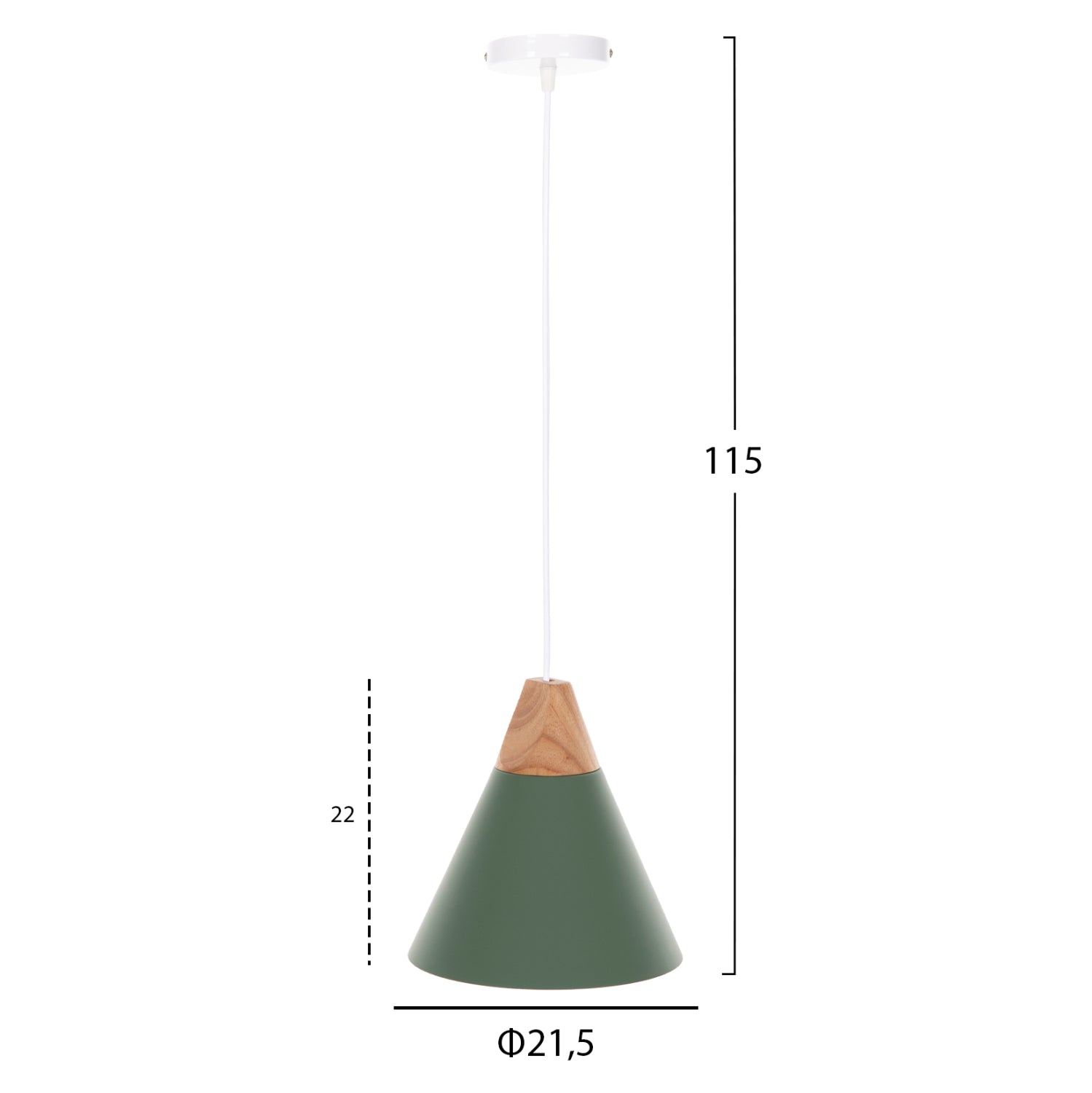 Лампа Осло цвят зелен-натурал Φ21,5x115