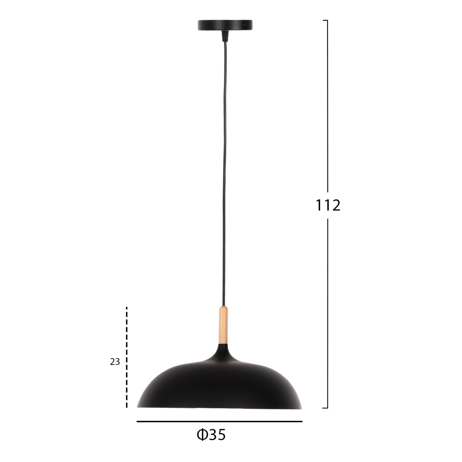 Таванна лампа 4156 черен цвят  Φ35x112Hcм
