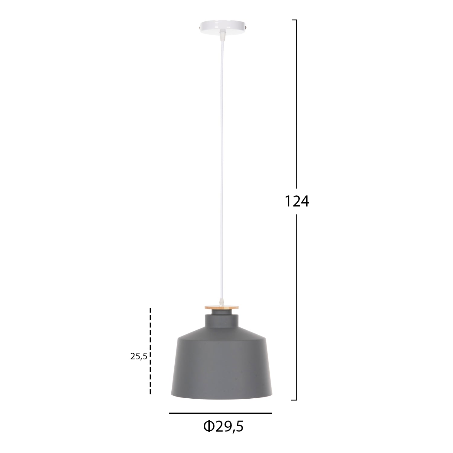 Таванна лампа 4158 сив цвят  Φ30x123.5Hcm