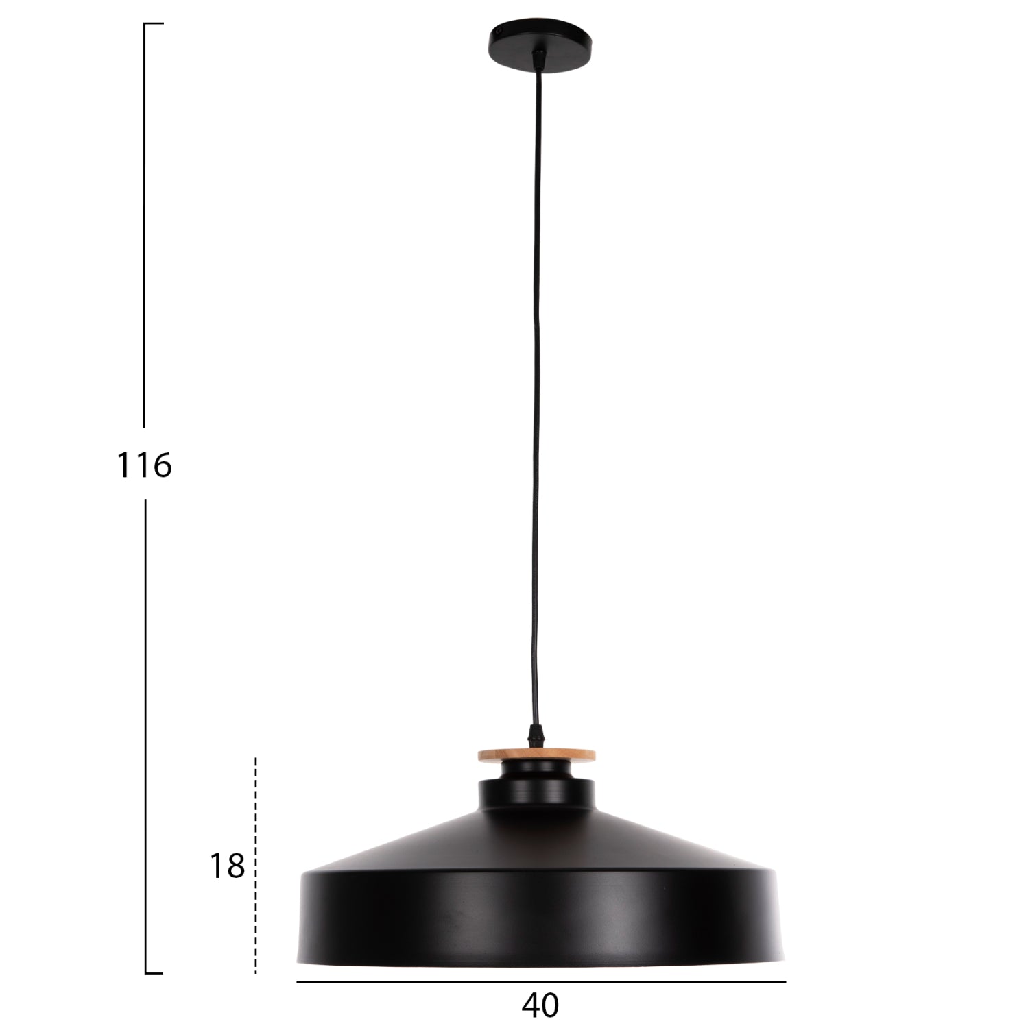 Таванна лампа 4159 черен цвят   Φ40x116Hcм