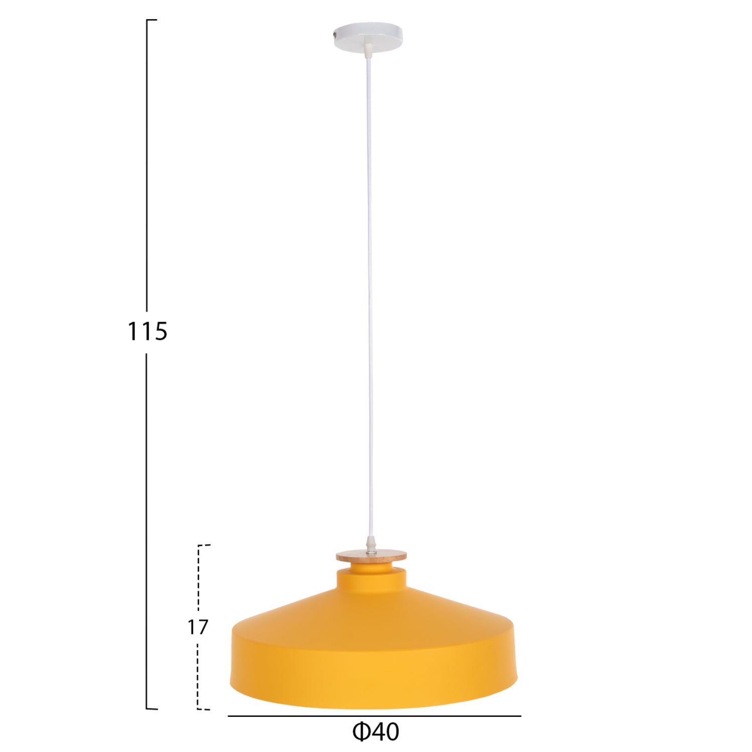Таванна лампа 4159 жълт цвят  φ40x116см