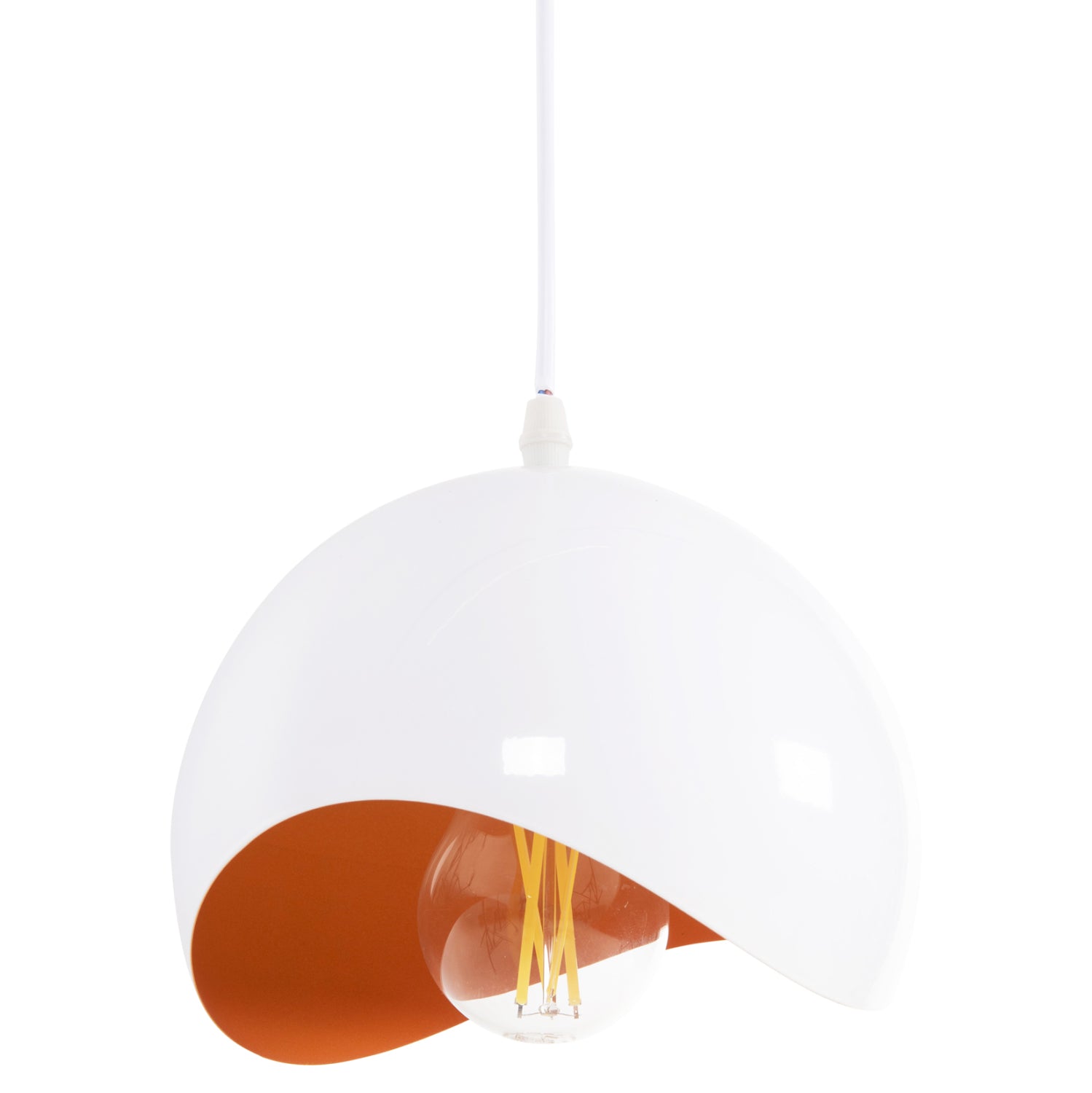 Лампа  Лорета сфера  -цвят бял-оранжев  Φ20x118