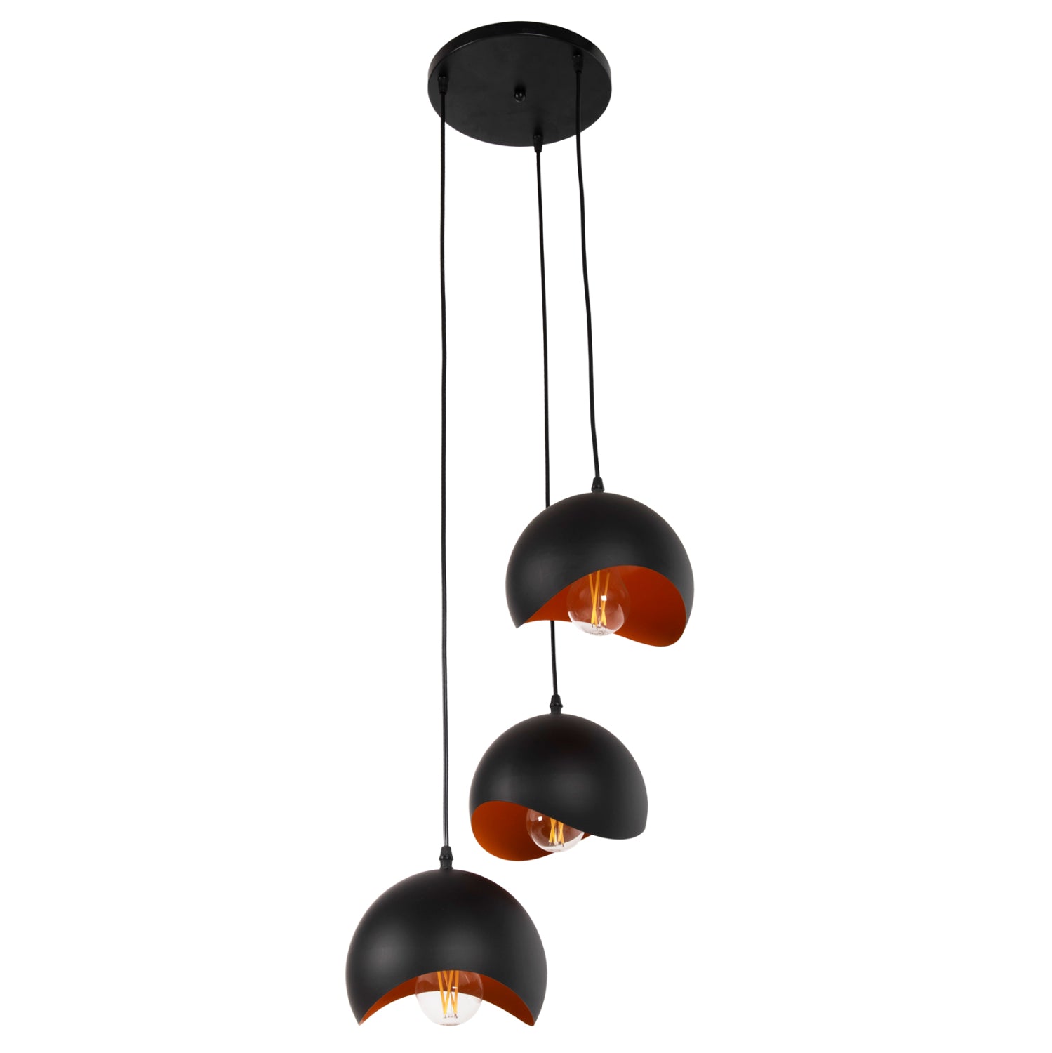 Лампа Лорета сфера 3 -цвят черен-оранжев  Φ20x112