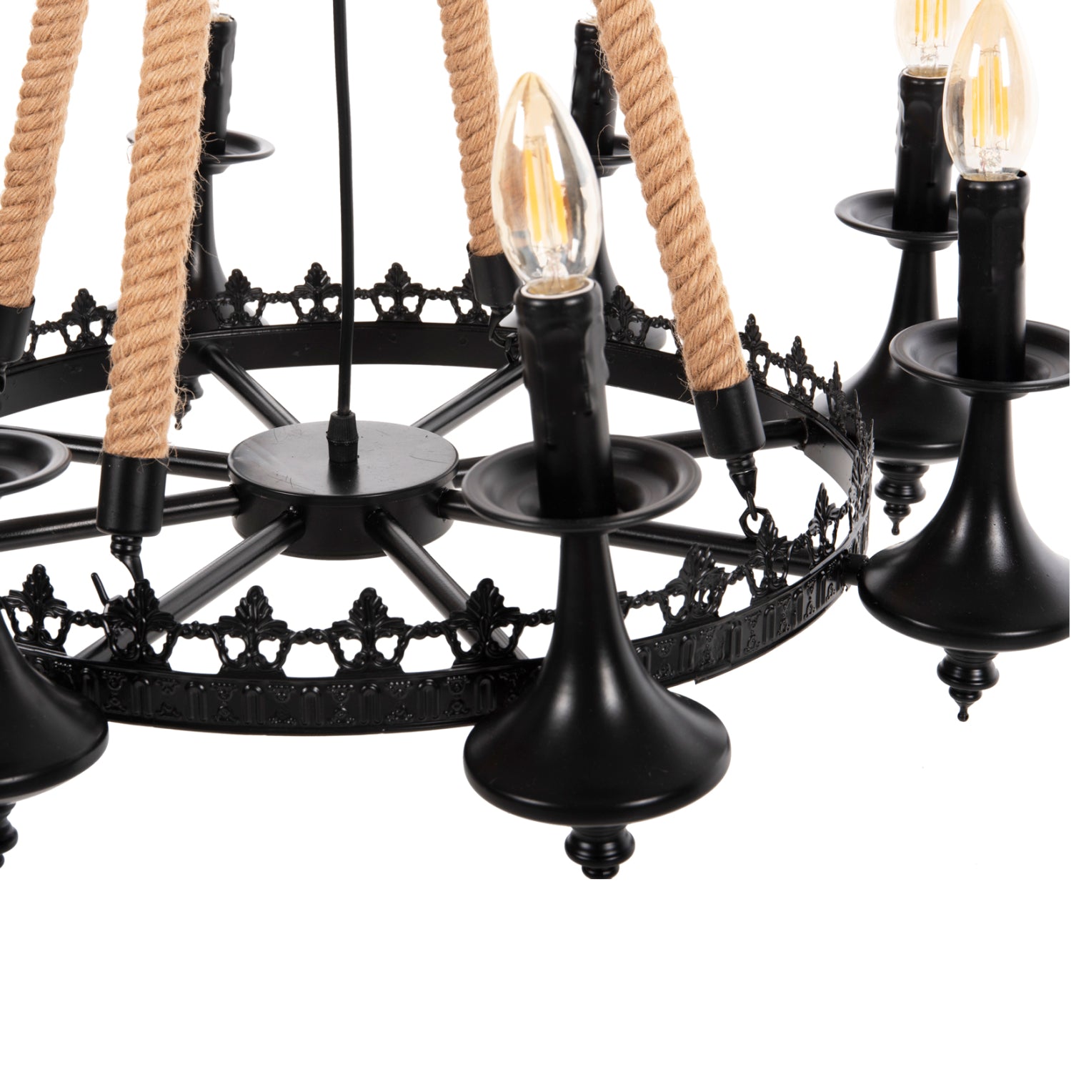 Таванна лампа 4169 естествен-черен цвят Φ66x131см