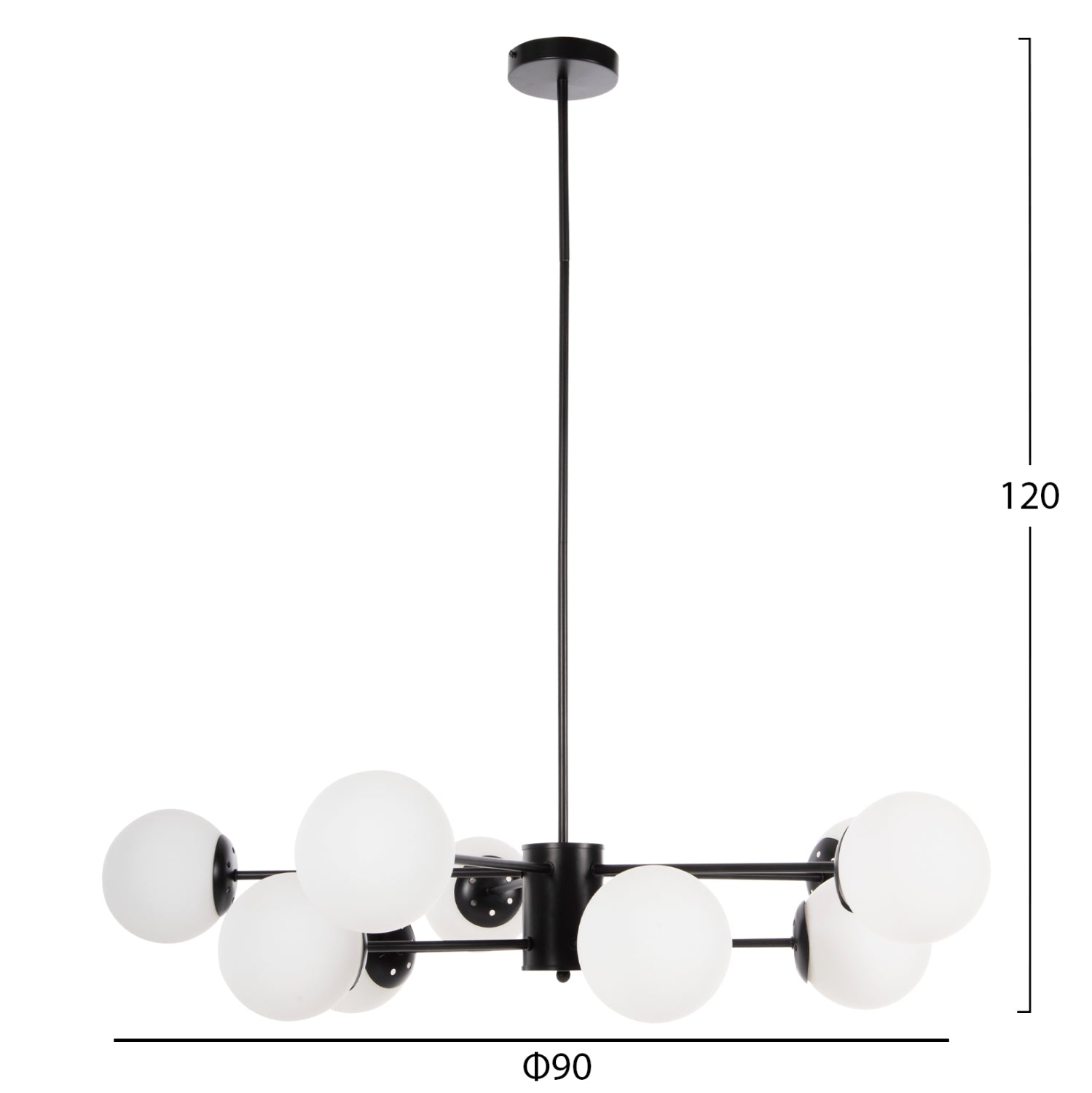 Таванна лампа 4170 бял-черен цвят  Ф90x97.5см
