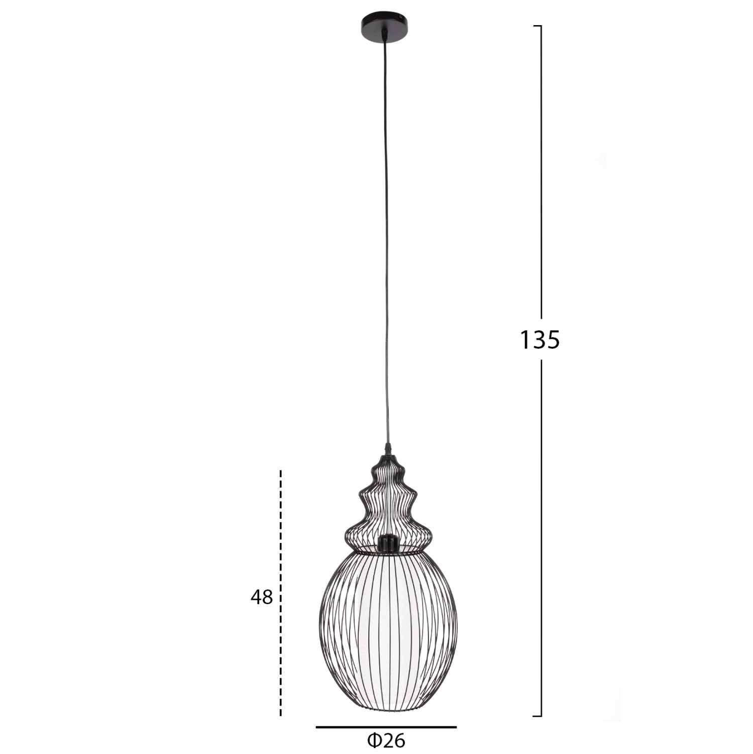 Таванна лампа 4184 черен цвят 26x26x125см