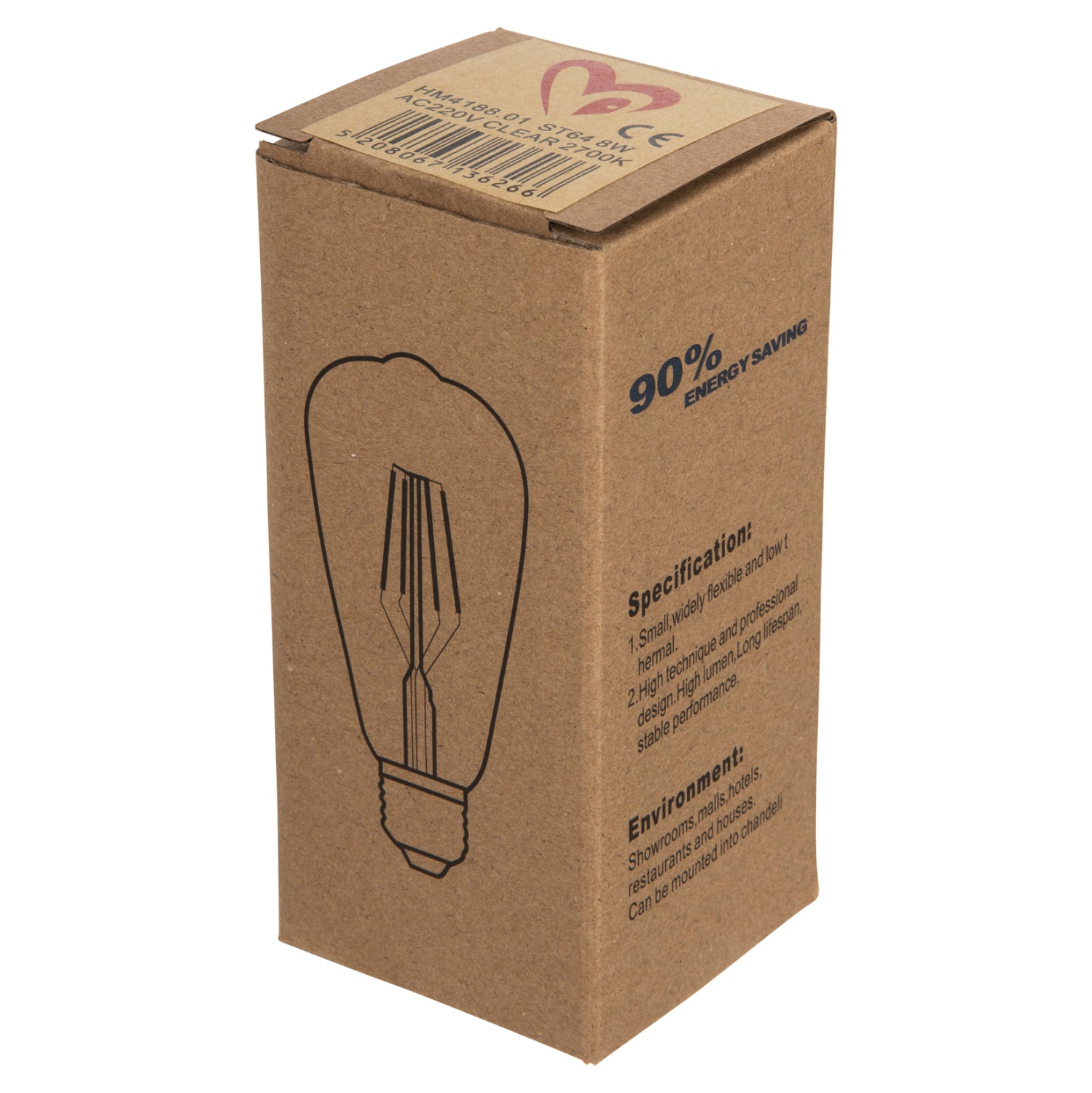 Led крушка 8W E27 - 2700K прозрачна