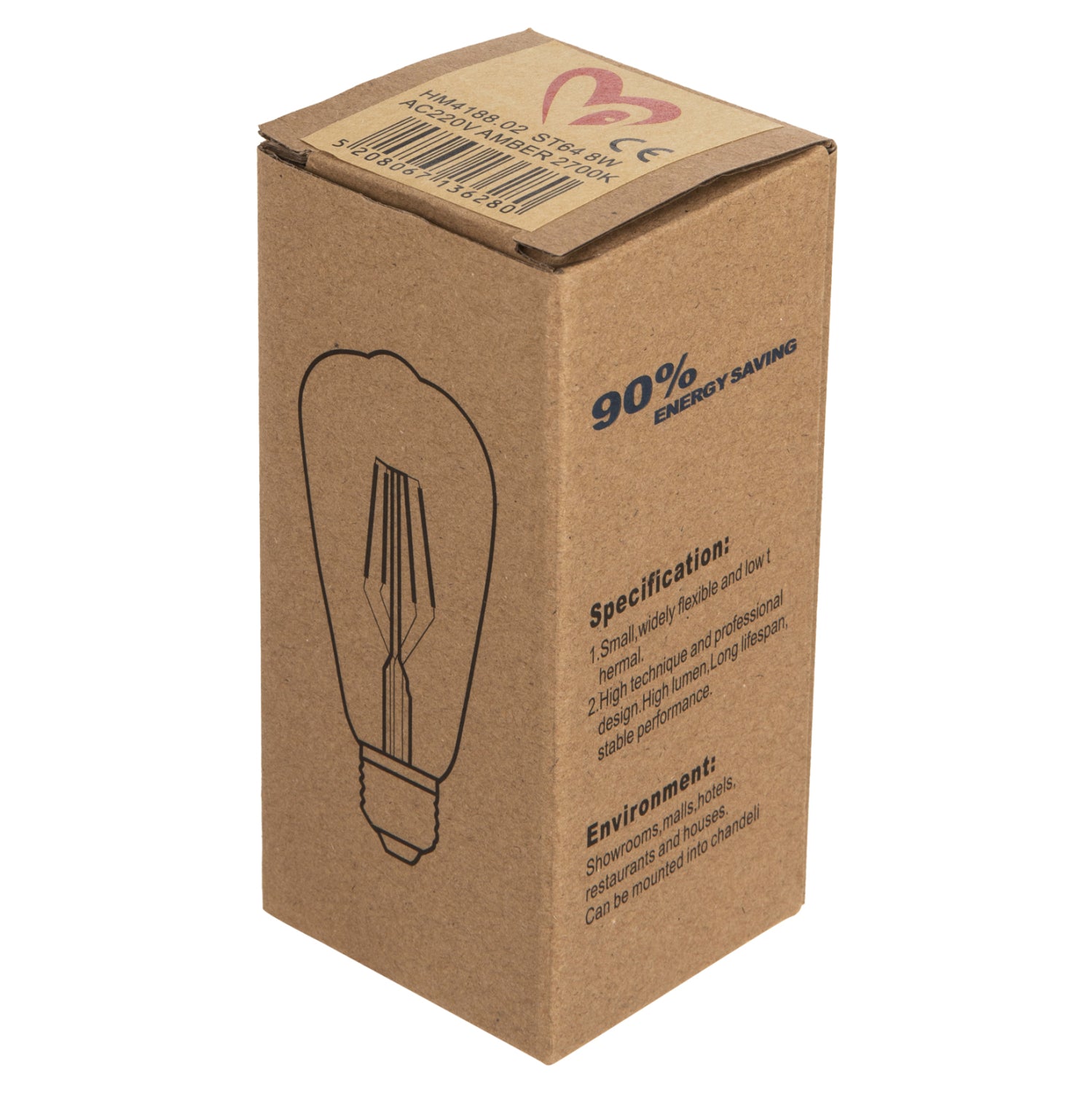 Led крушка 8W E27  златист цвят