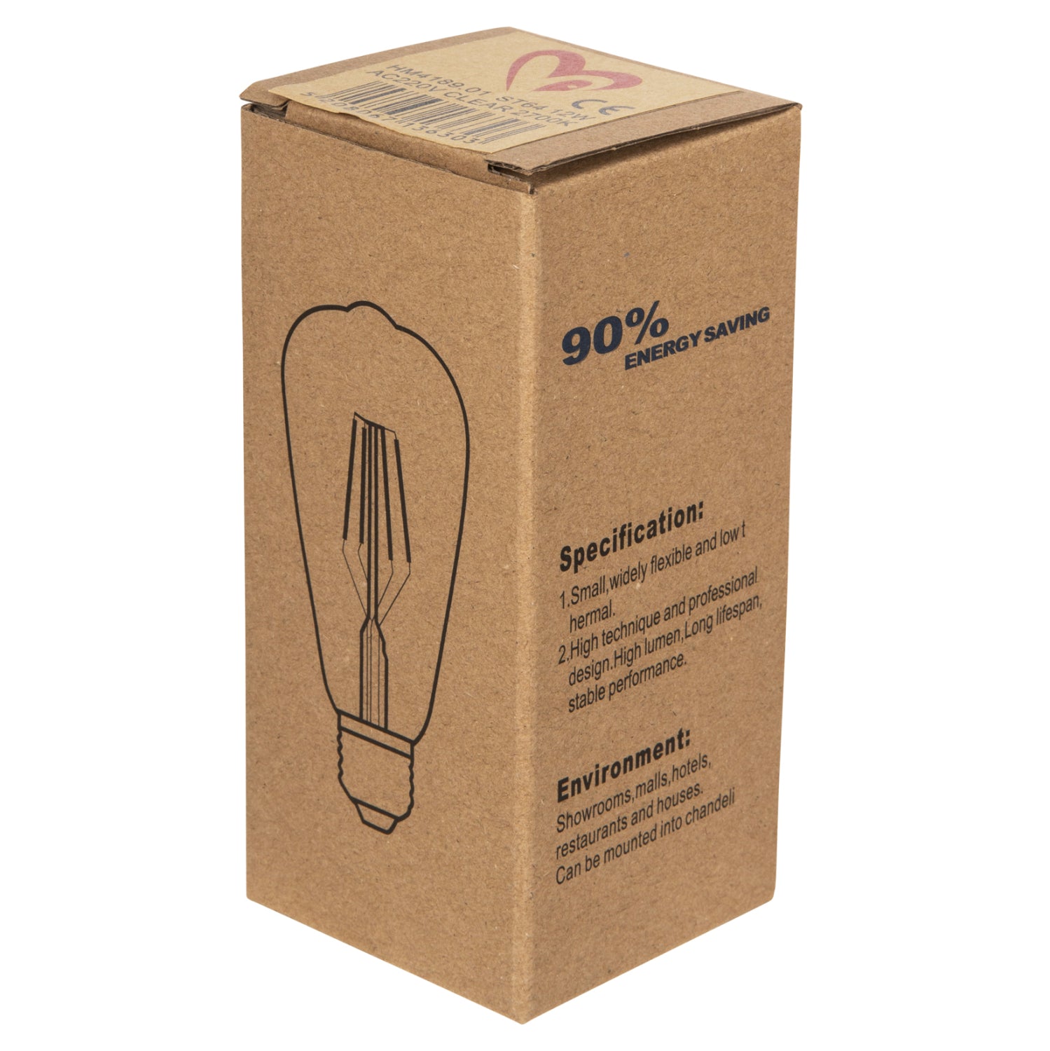 Led крушка прозрачна 12W E27 2700K