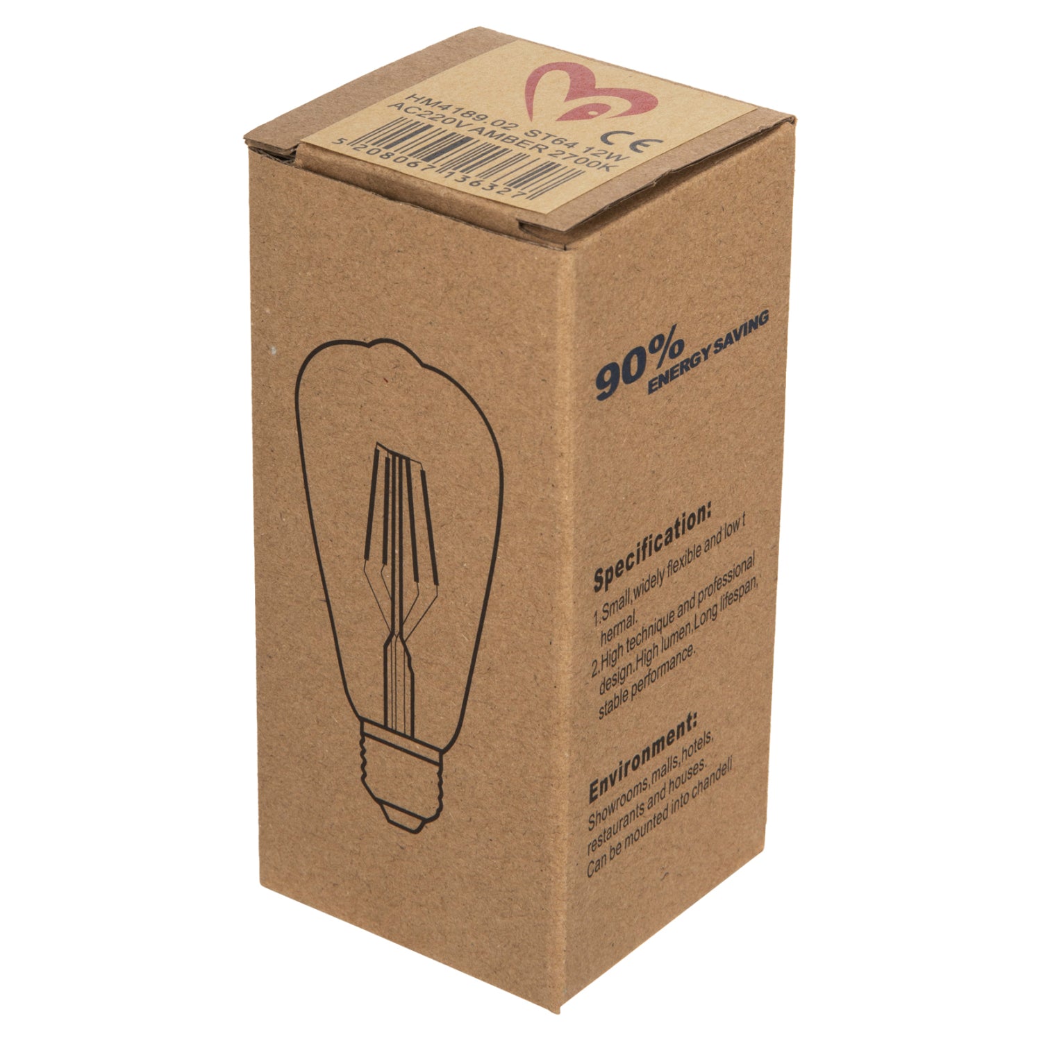 Led крушка  златист цвят 12W E27 2700K