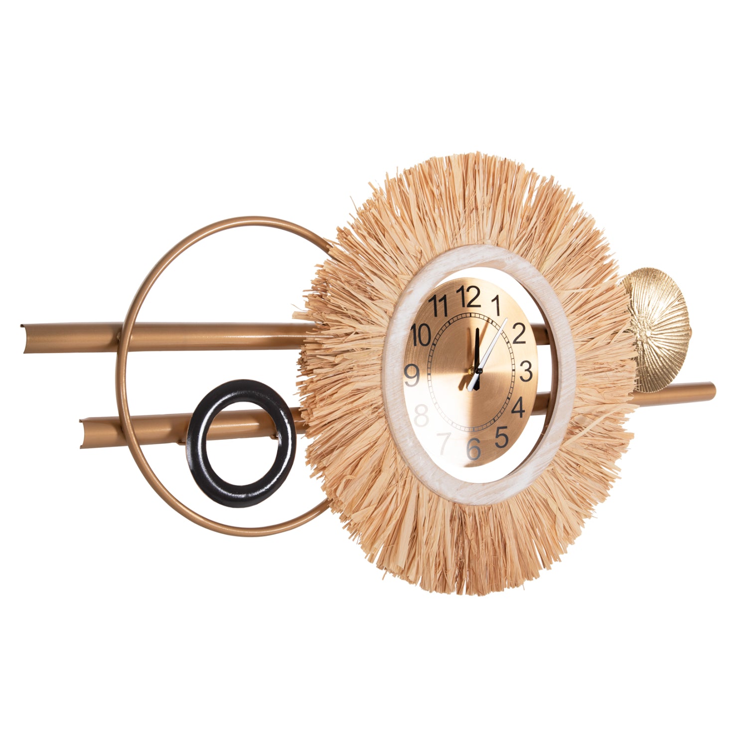 Часовник натурал метал и рафиеви влакна  100x49см