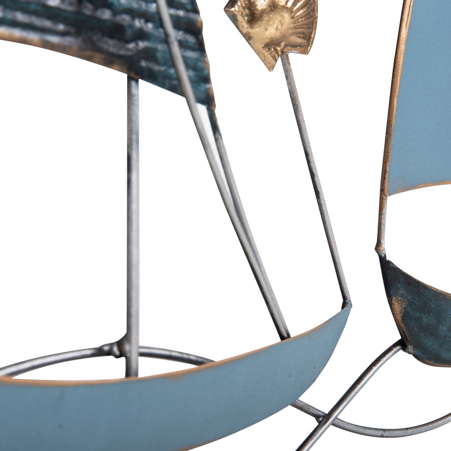 Квадратна метална стенна декорация- лодки 50x6x50 см