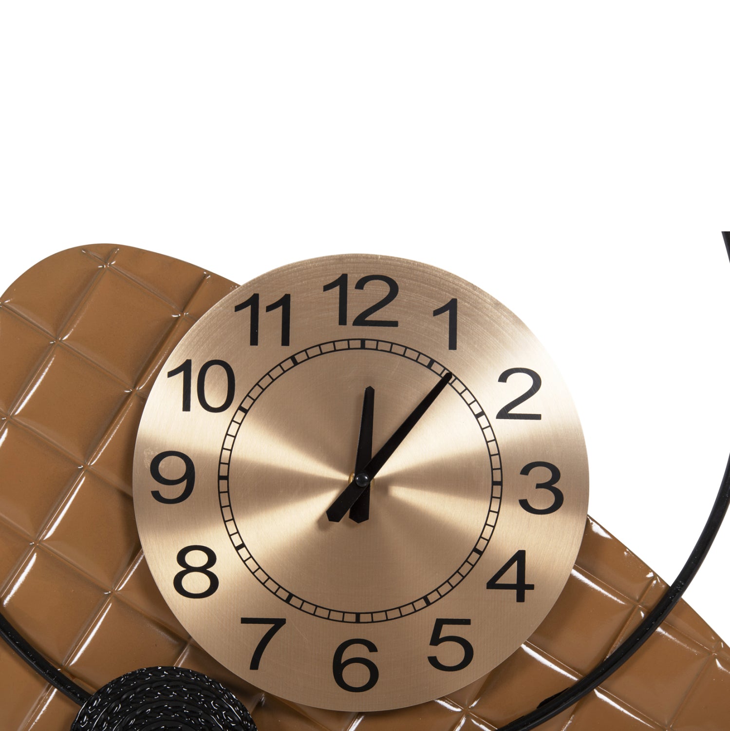 Стенен часовник метален златист с черни стрелки 50x63 см