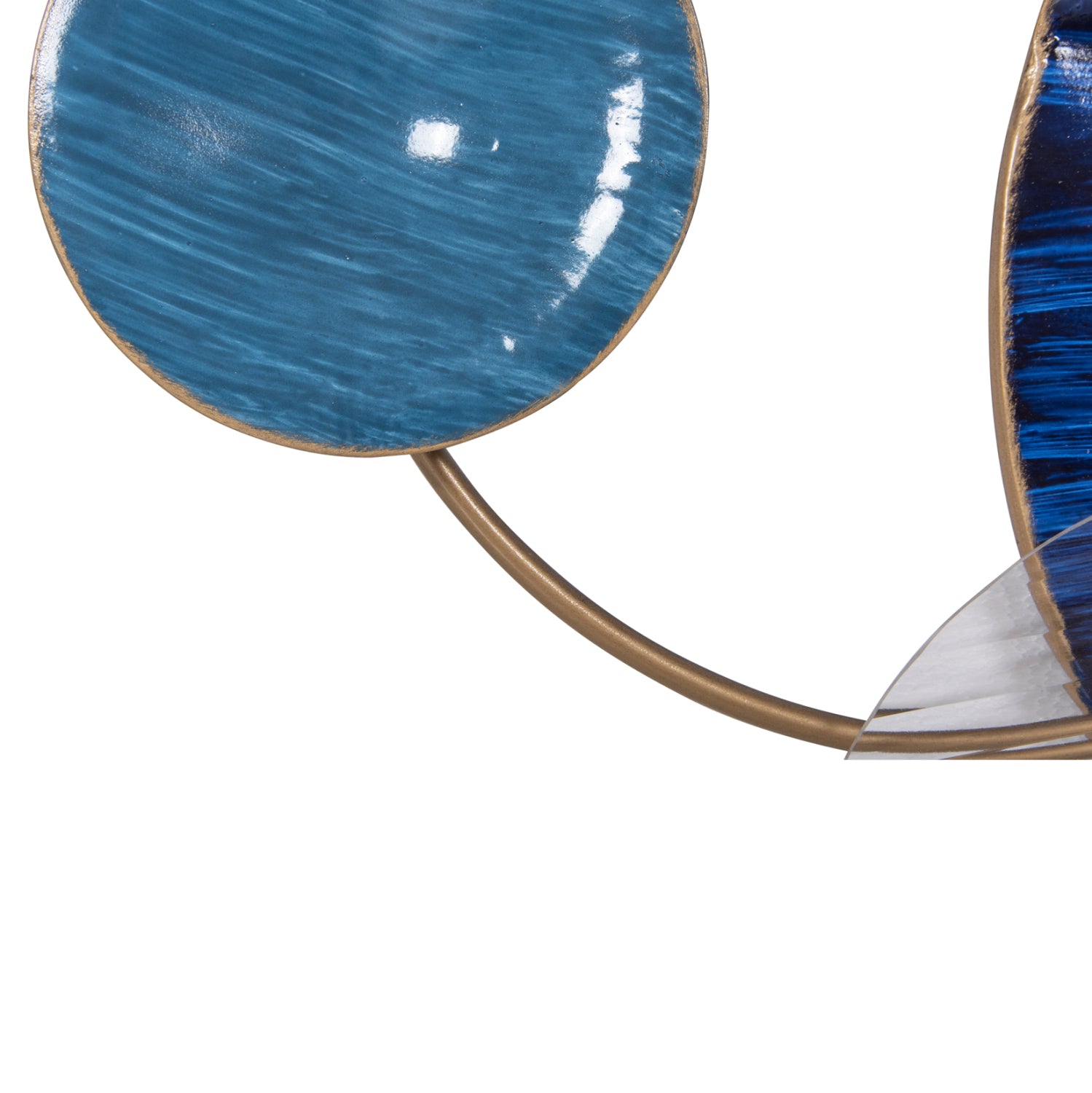 Метална стенна декорация в сини нюанси 87x54 см