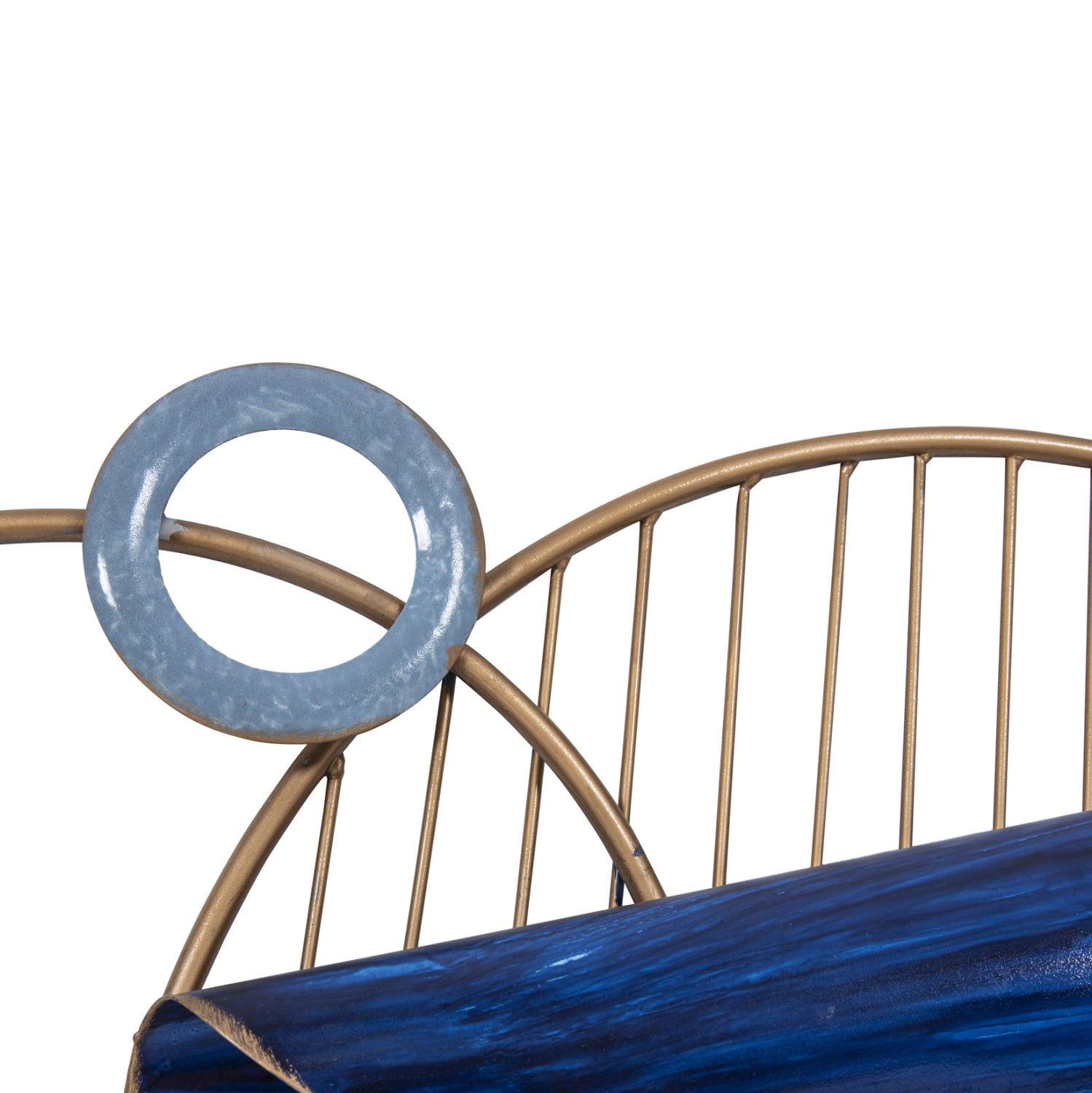 Метална стенна декорация в сини нюанси 87x54 см