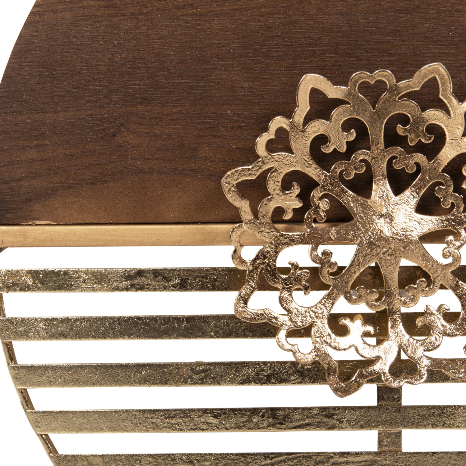 Метална декоративна стена в кафяво-златист цвят 125x39см