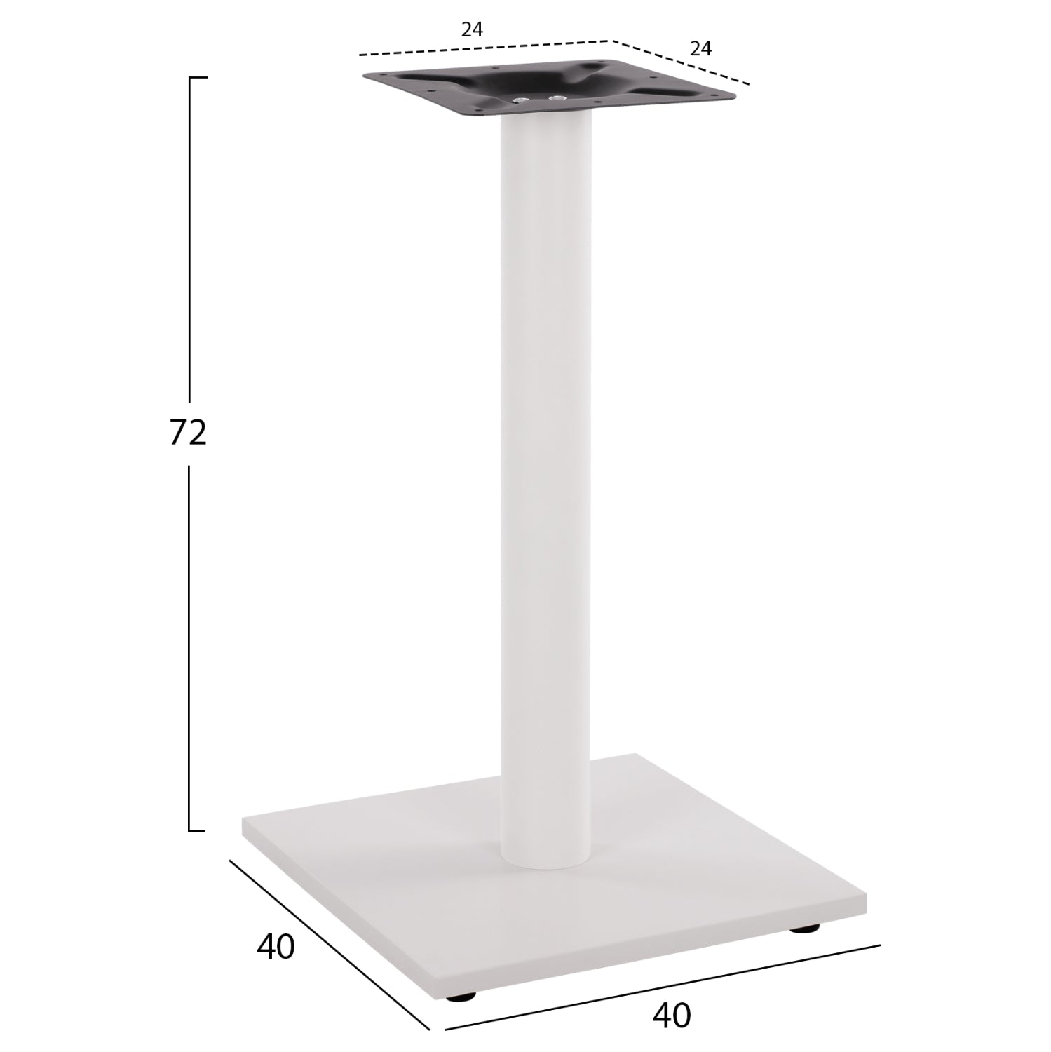 Основа 421/  бял цвят 40x40x72 см с регулатори