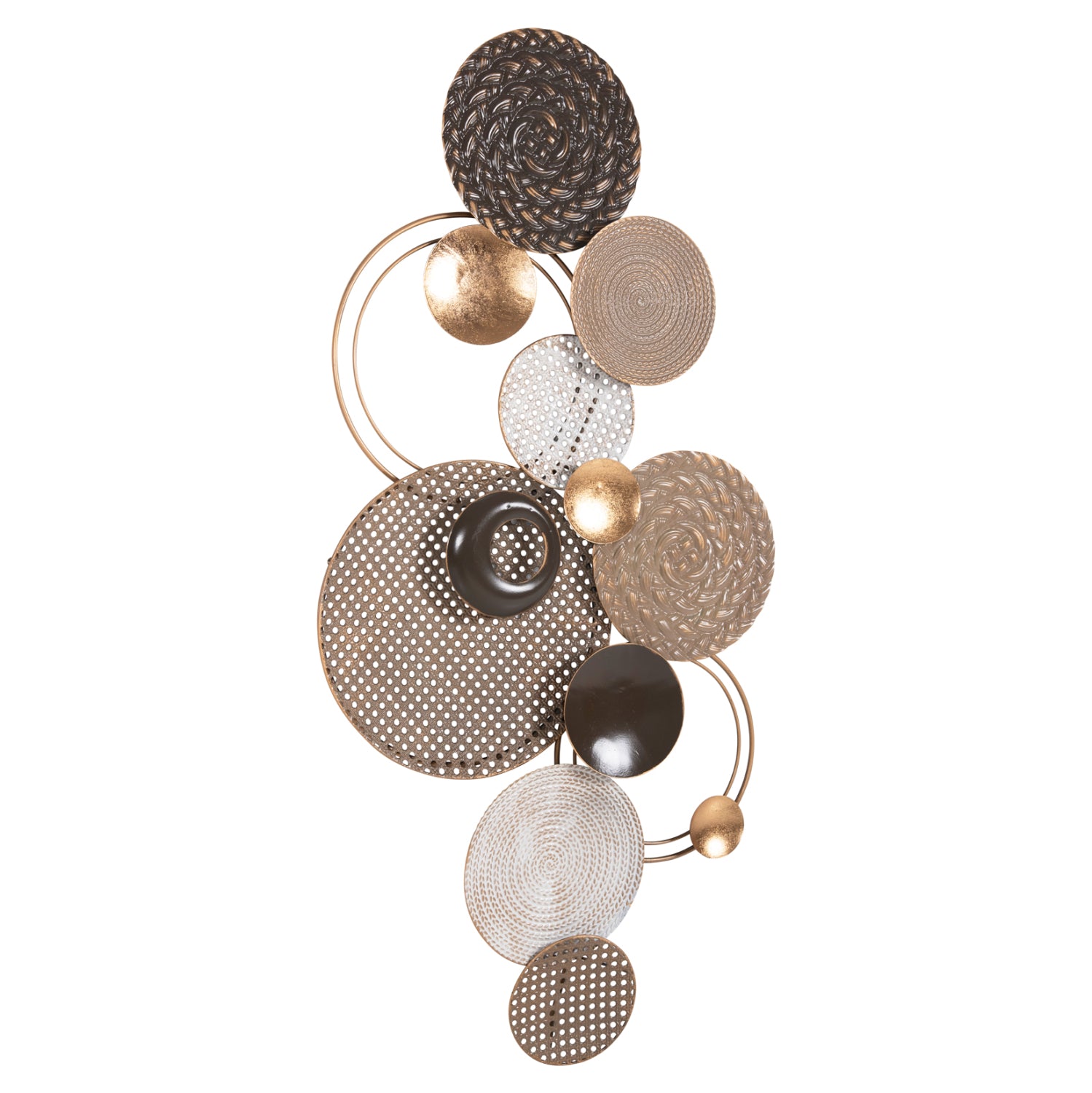 Метална стенна декорация в земни цветове 60x5x122 см.