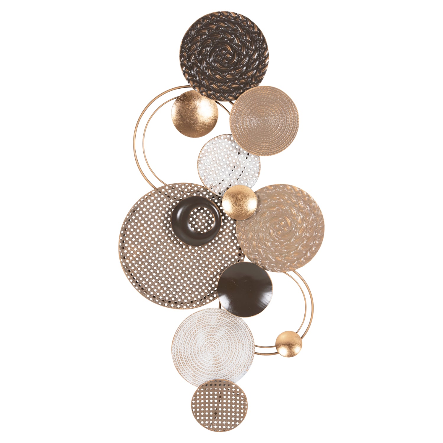 Метална стенна декорация в земни цветове 60x5x122 см.