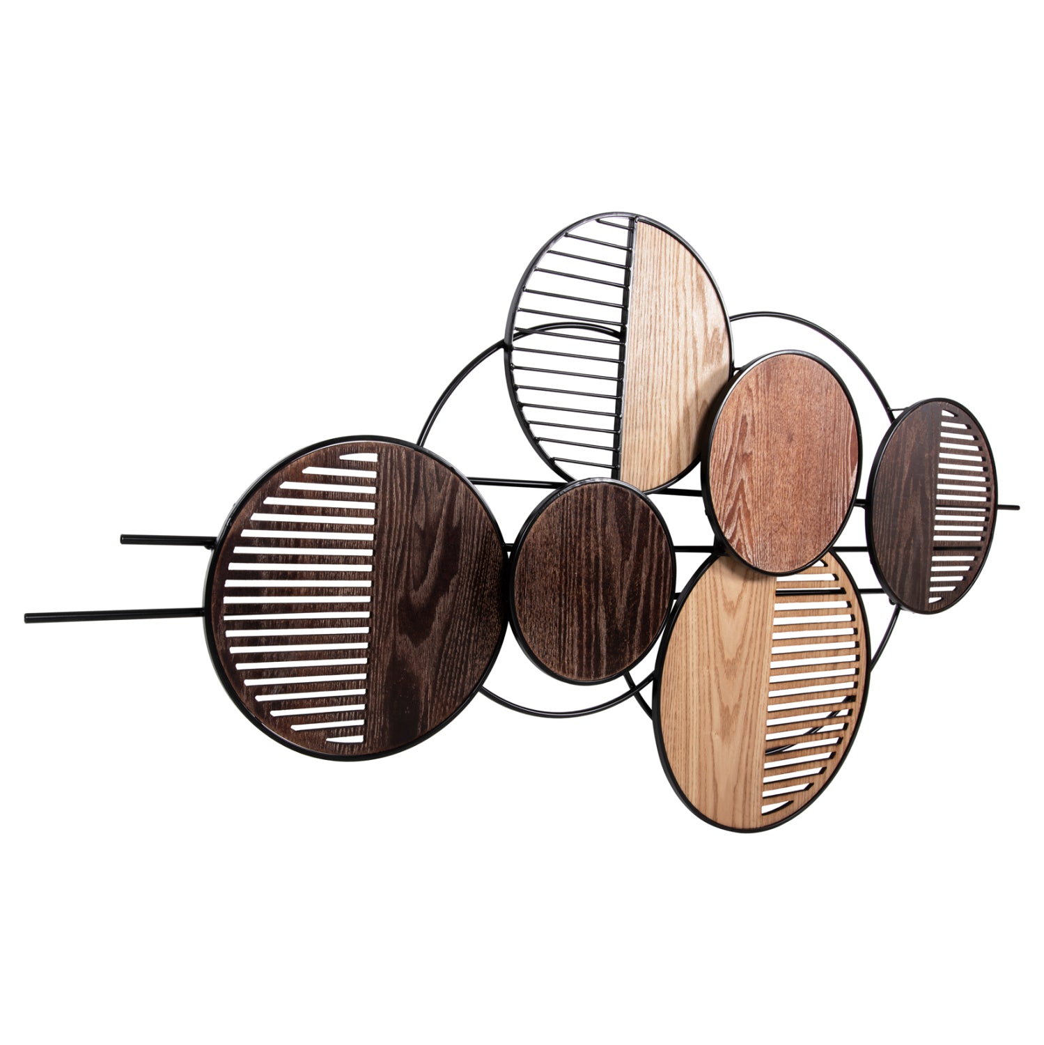 Декорация за стена цвят натурал-черен метал /земни цветове 135x69