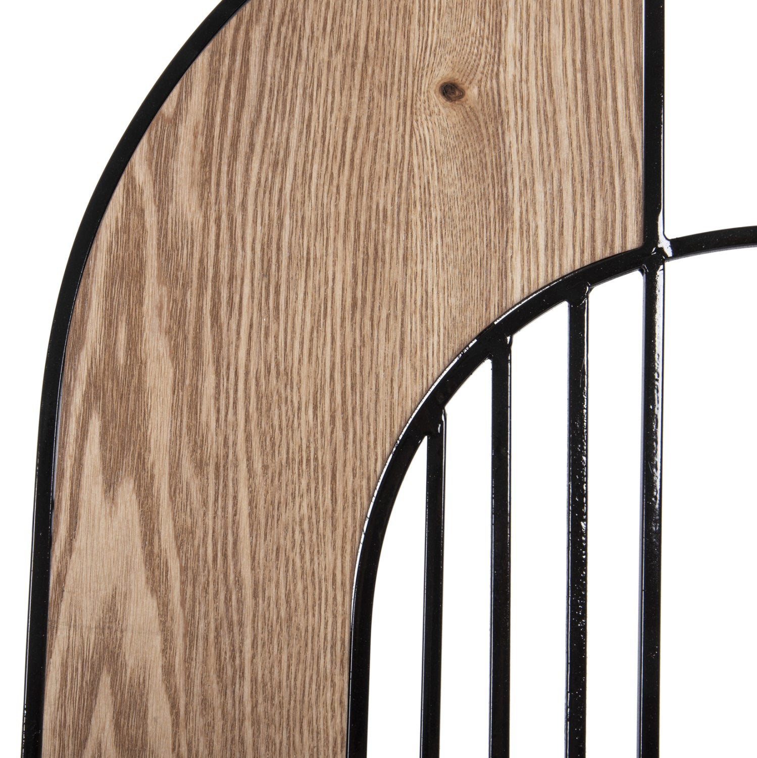 Декорация за стена цвят натурал дърво-черен метал 66x100