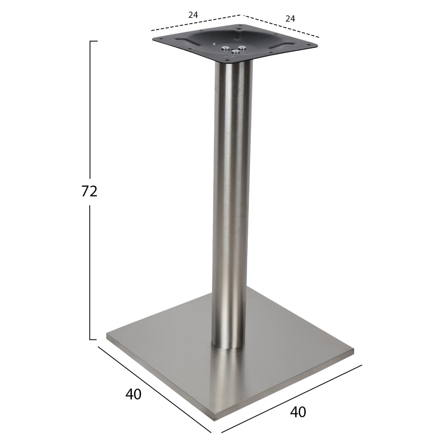 Основа за маса 421 от неръждаема стомана  40x40x72 с регулатори