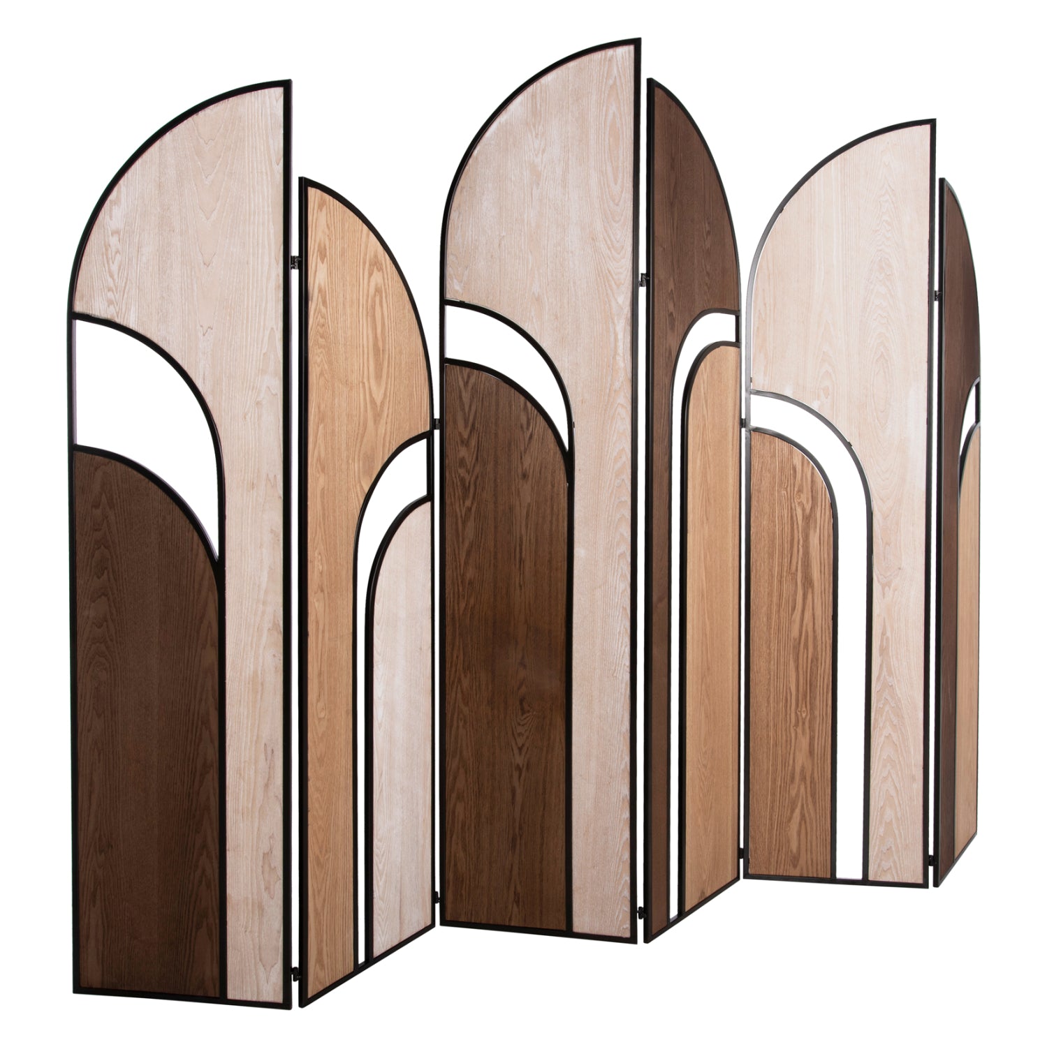 6-листен едностранен mdf параван CRYPT  в 4 цвята - черен метал 241x1.5x180см.