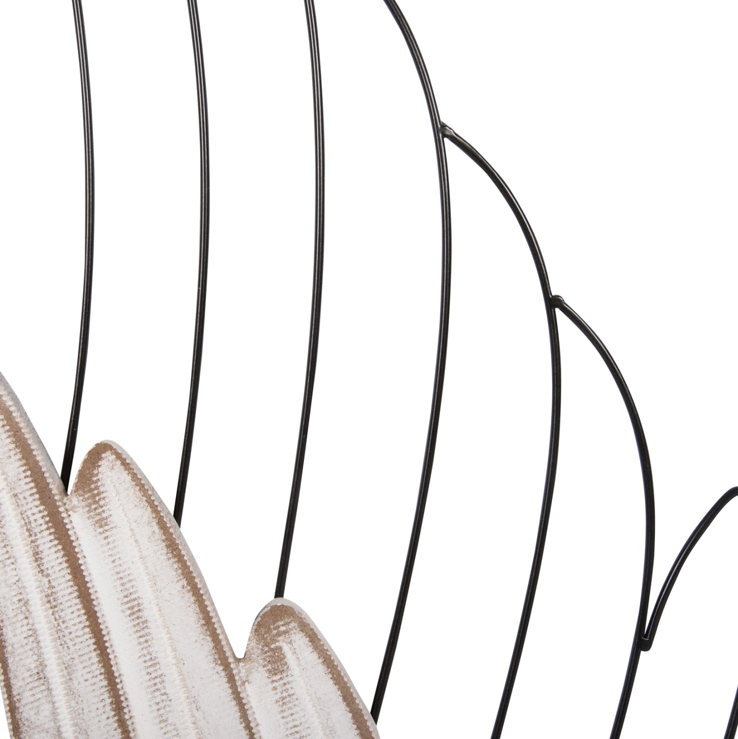 Декорация за стена Крила  2бр цвят бял-МДФ черен метал 39x1,5x92