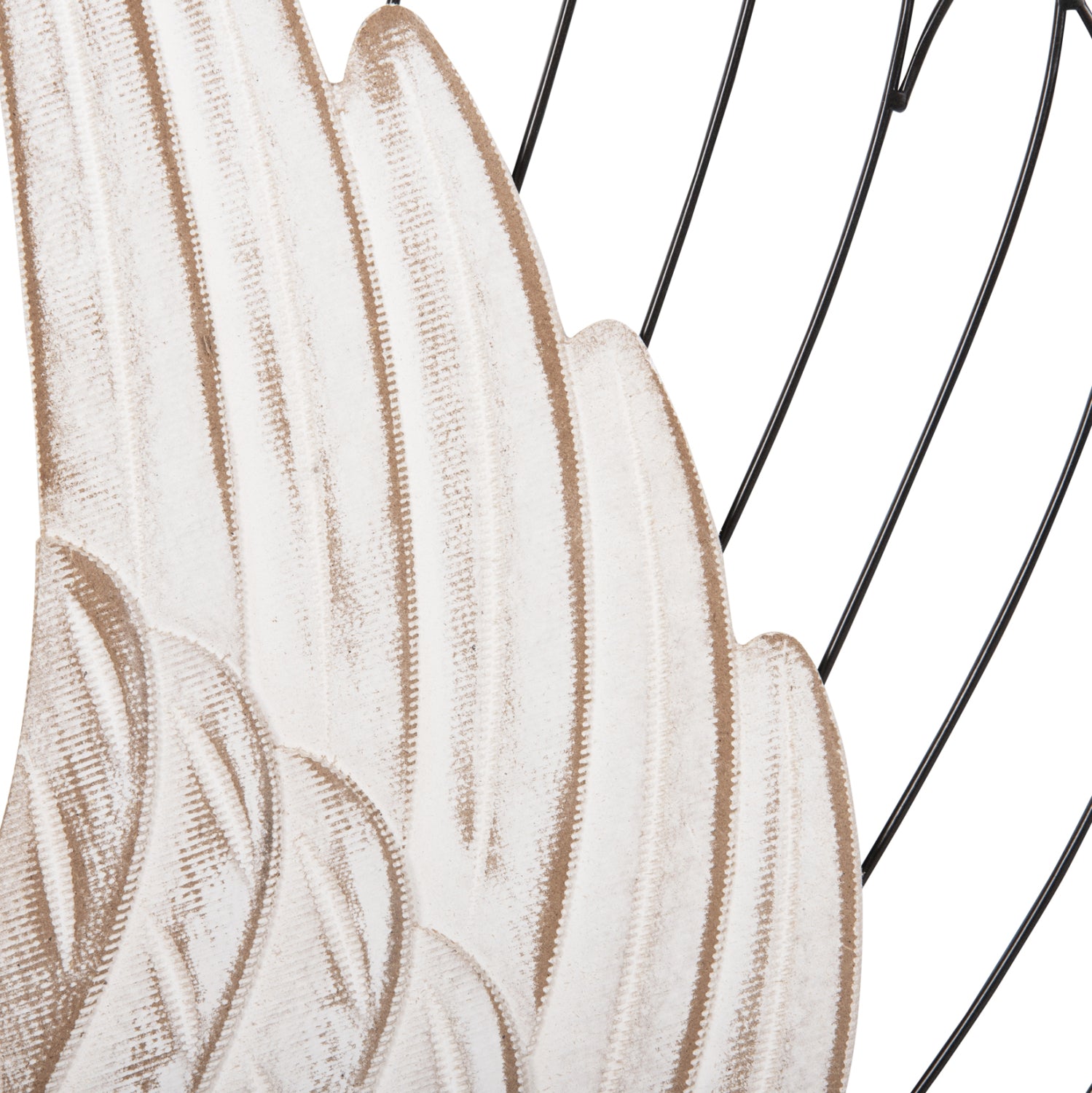 Декорация за стена Крила  2бр цвят бял-МДФ черен метал 39x1,5x92