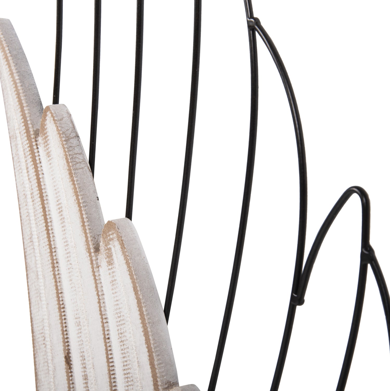 Декорация за стена Крила  2бр цвят бял-МДФ черен метал 39x1,5x92