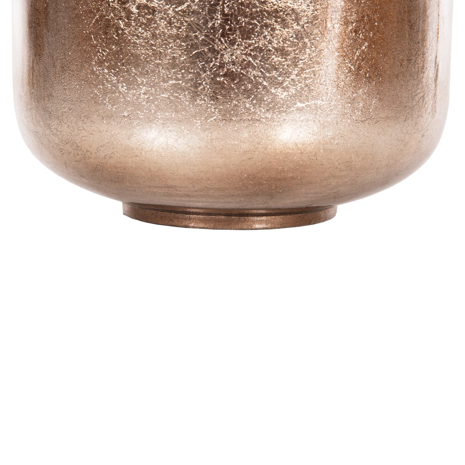 Декоративна подова настолка ваза метал в цвят сьомга-светло меден φ30x90ηсм