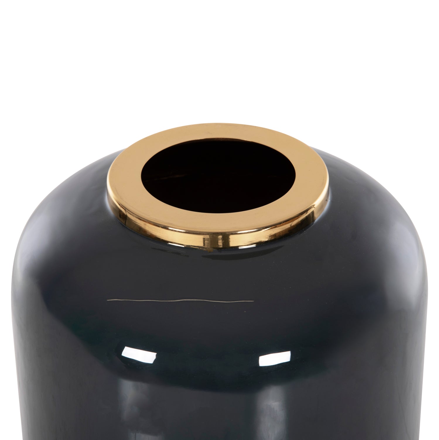 Декоративна подова ваза  метал в цвят въглищно синьо-сребърно φ30x80υсм