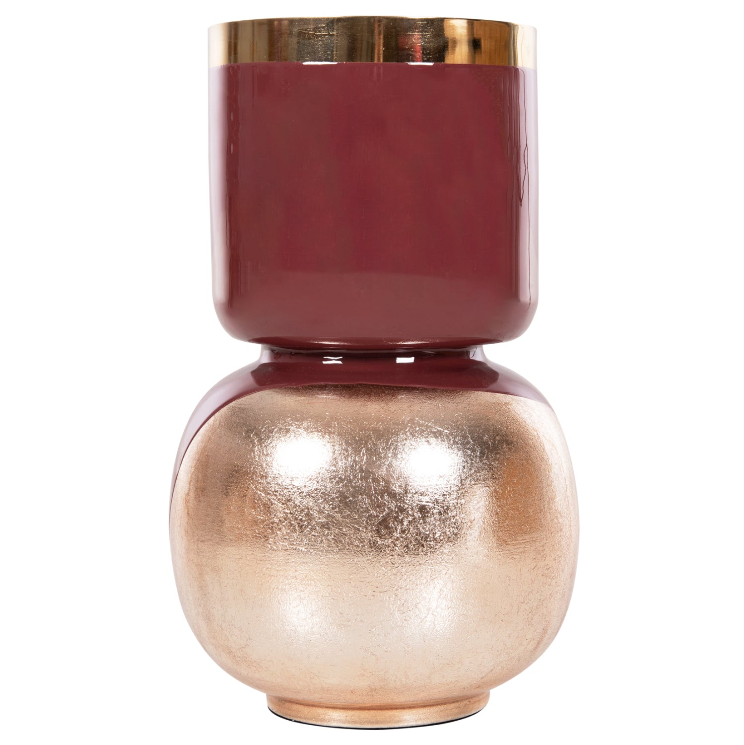 Декоративна настолна ваза череша-златиста перла φ21x37.5h