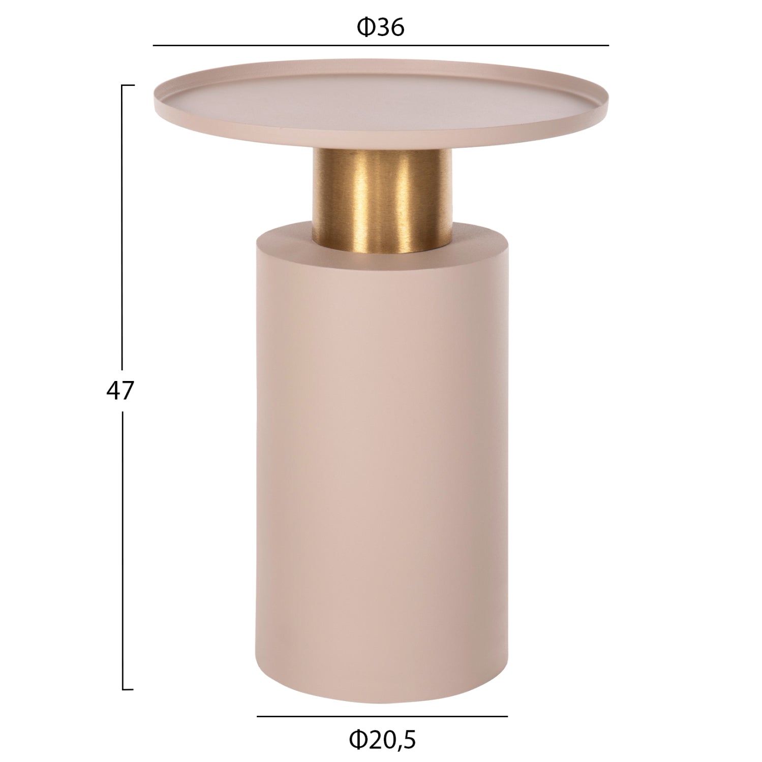 Странична маса PUNJAB цвят екрю бронз Ф36x47см