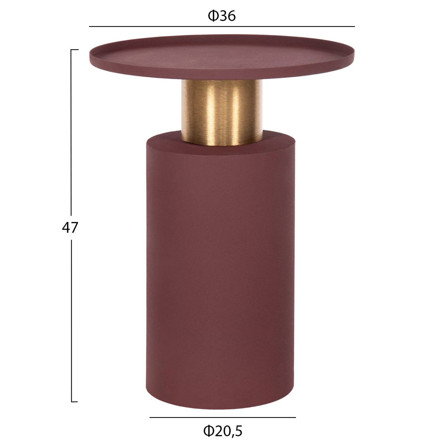 Помощна маса PUNJAB златист-бронзов цвят Φ36x47см