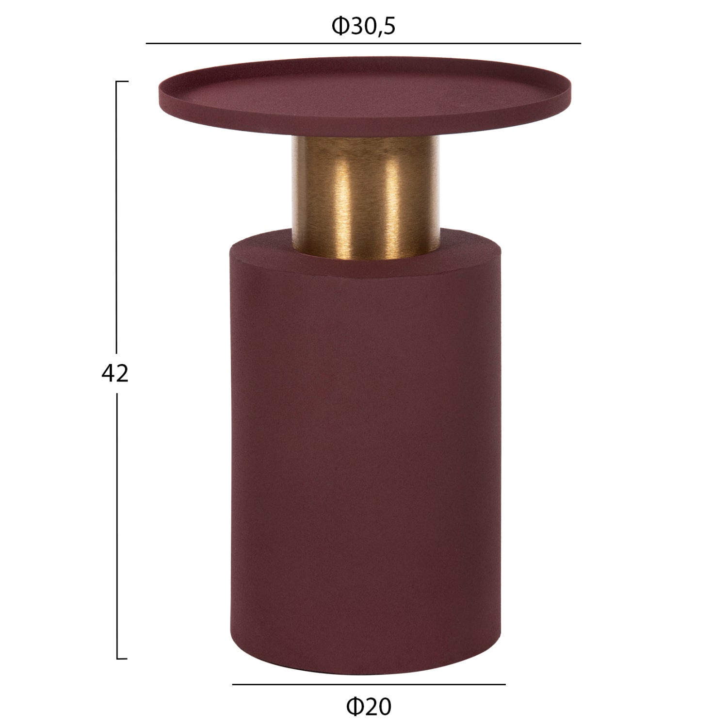 Метална странична маса PUNJAB φ30.5x42cm