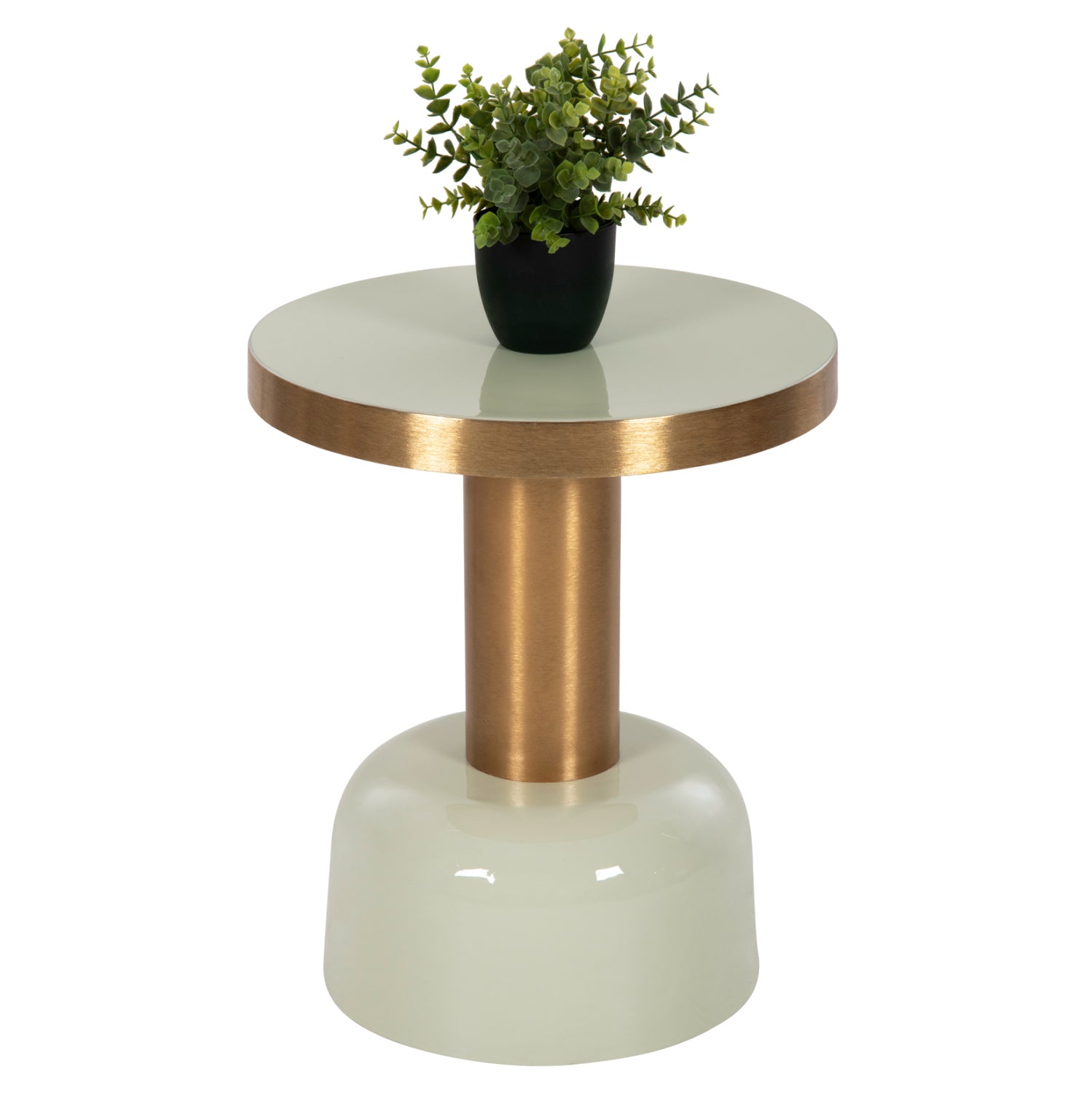 Помощна маса  ERODE  светло зелен-златист цвят Φ40.5x48см