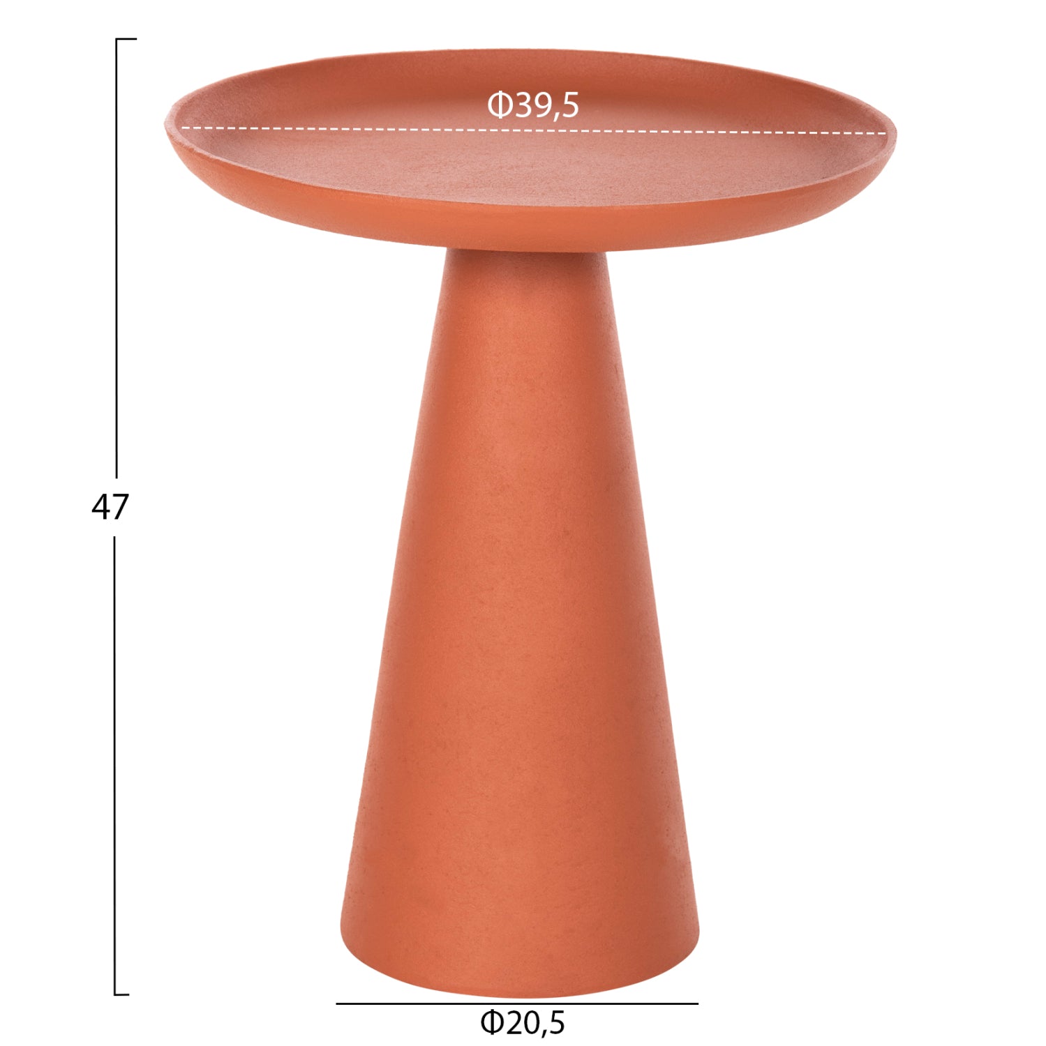 Странична маса DELCON  -оранжев цвят Φ39.5x47см