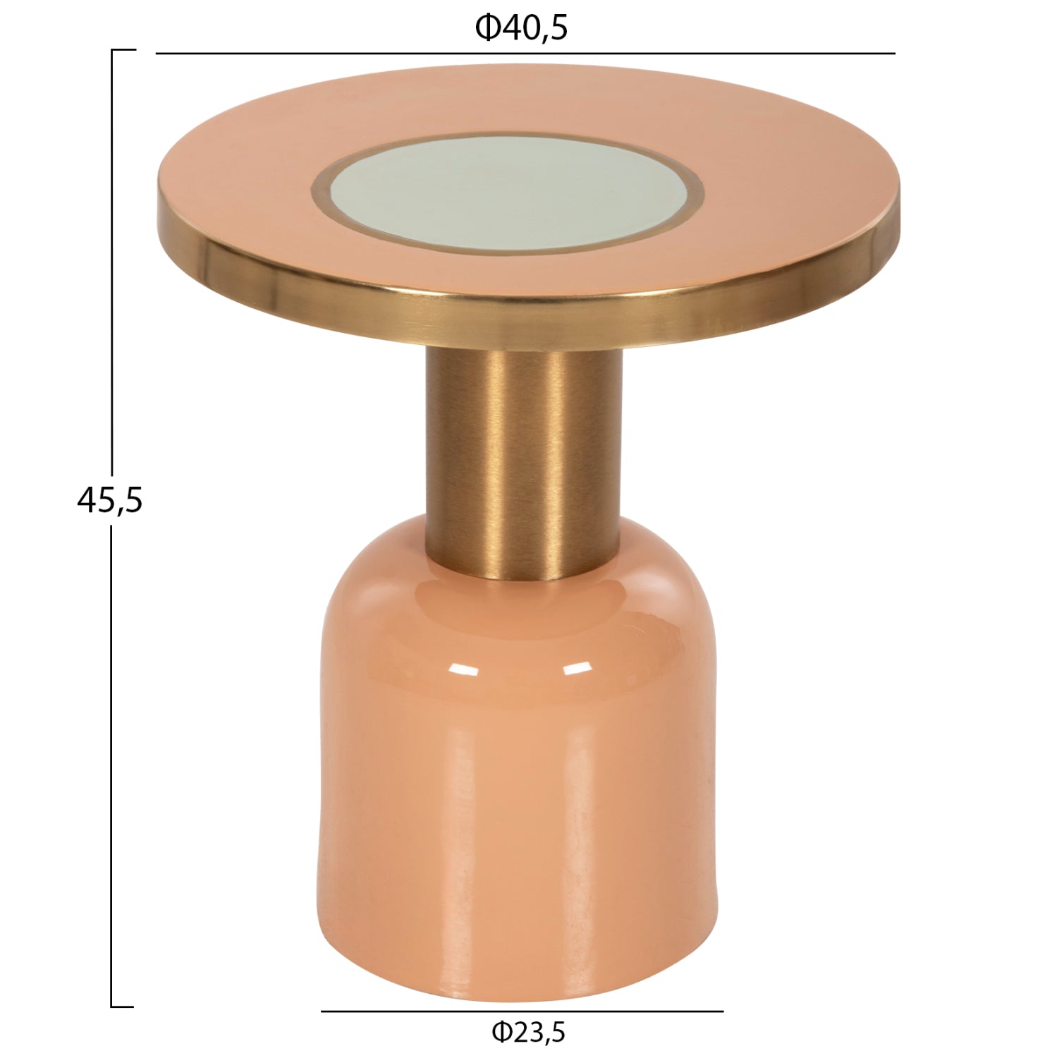 Странична маса ERODE Сьомга, Бежово, Златно Φ40.5x45.5см