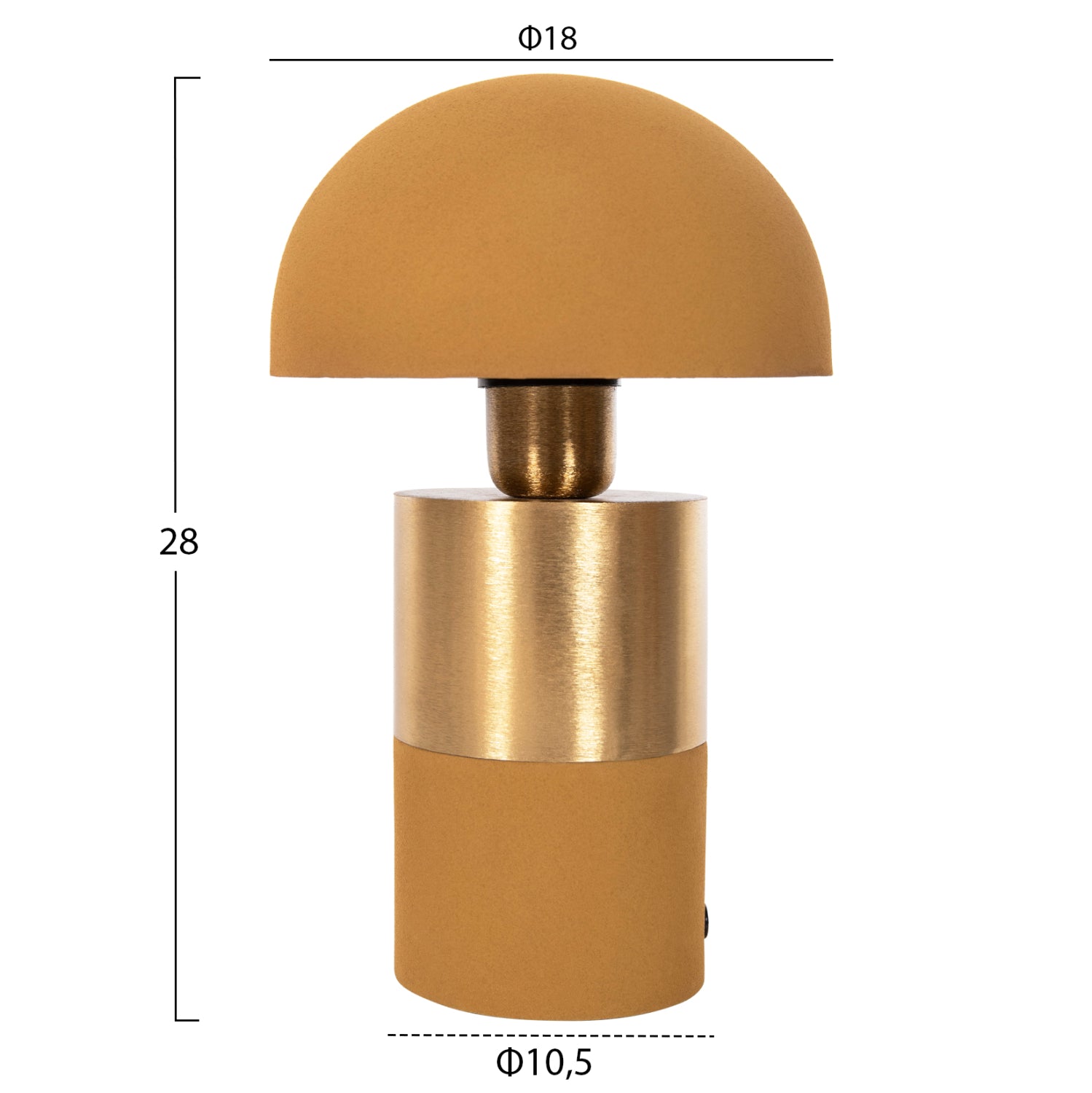 Настолна лампа PUNE цвят горчица-златист   ф18x28h см.