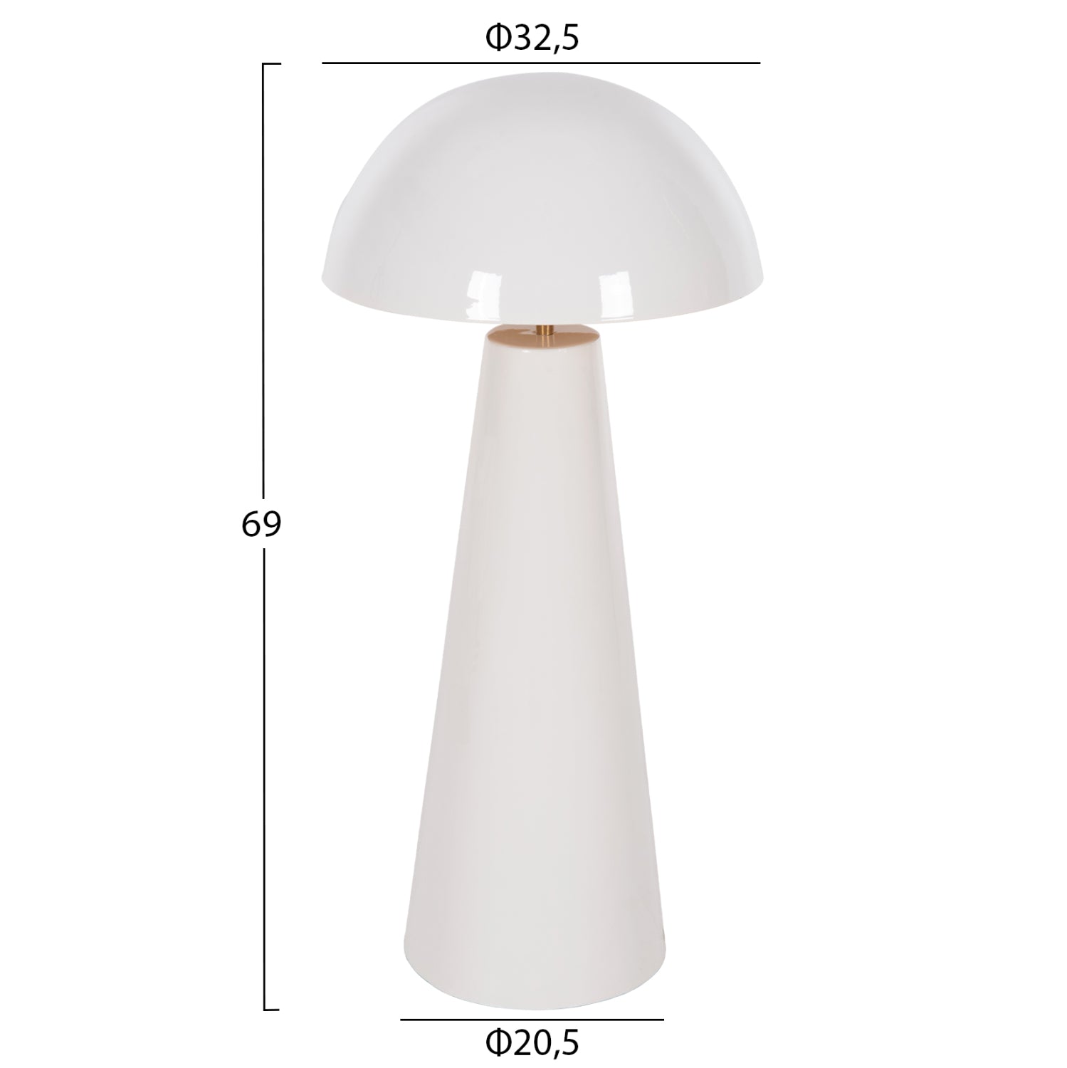 Настолна лампа SMUSH бял цвят Φ32.5x69см
