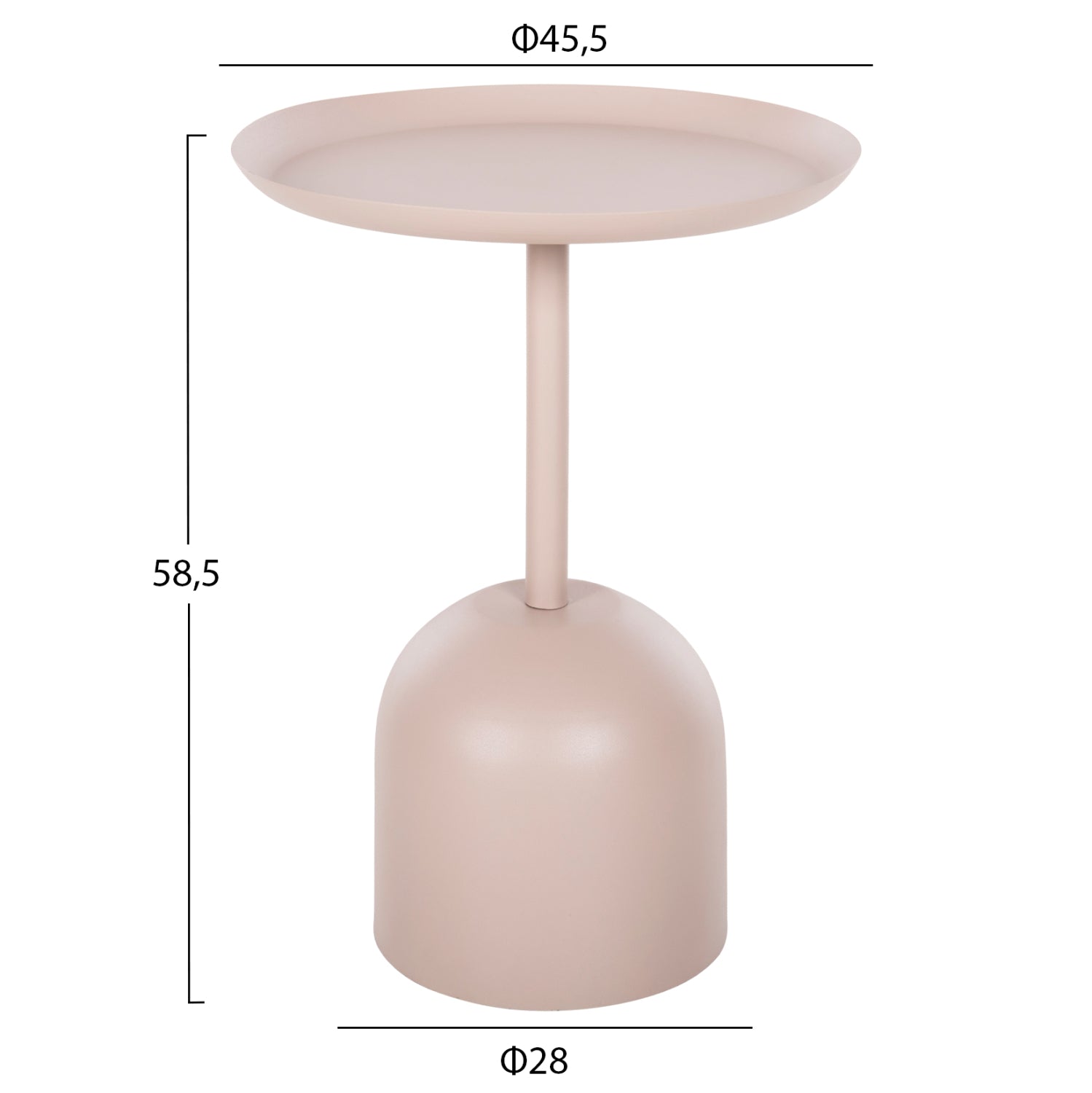 Кръгла помощна маса DELBEL  цвят екрю Ф45.5x58.5см