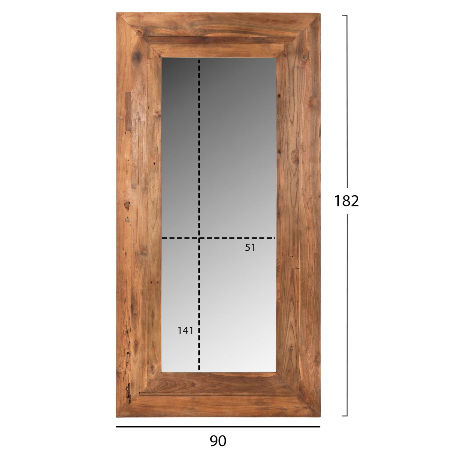 Огледало YORKSHIRE 90/182 -натурал тиково дърво