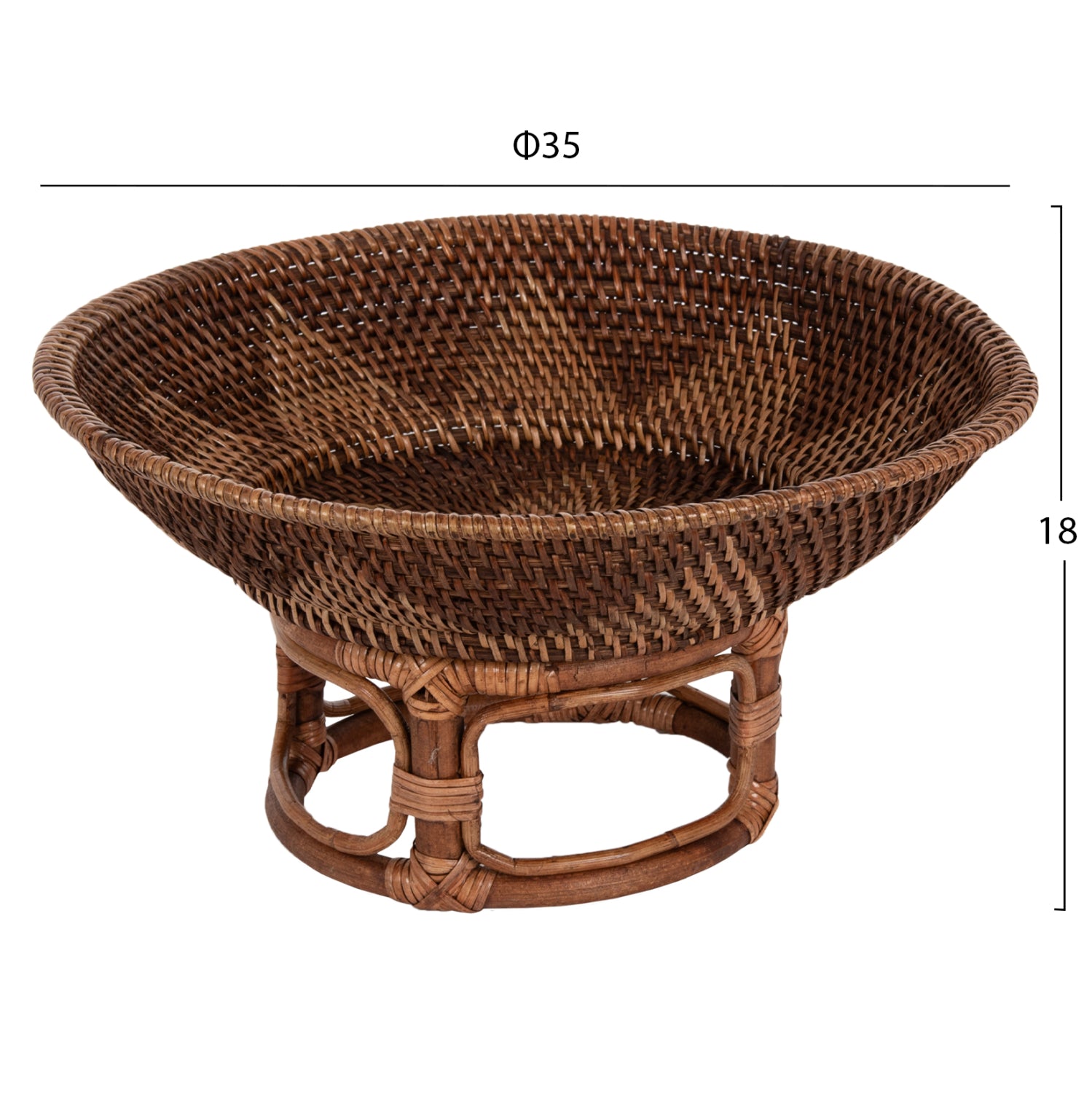Дървена купа натурал Φ35x18