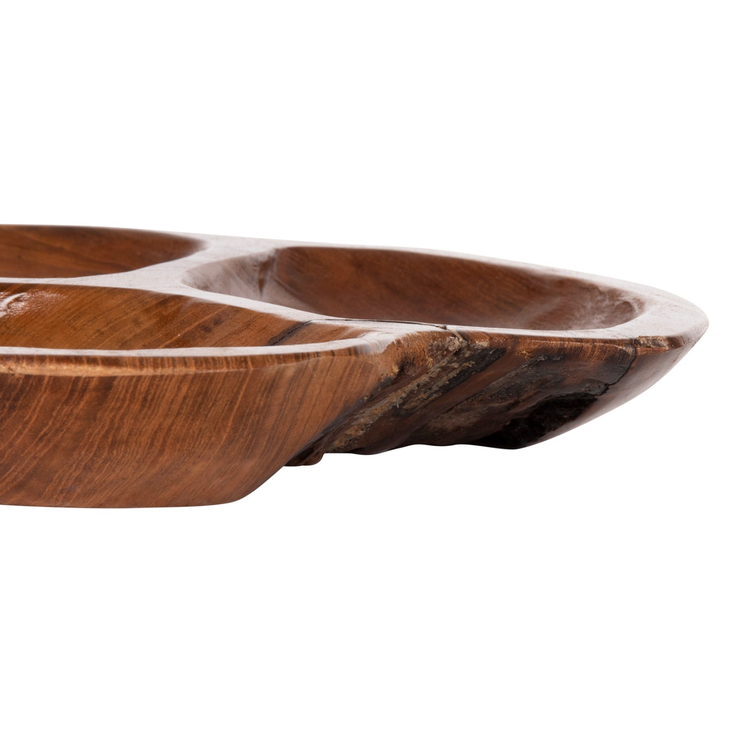 Декоративна купа за  ядки тиково дърво ф30x4.5cм